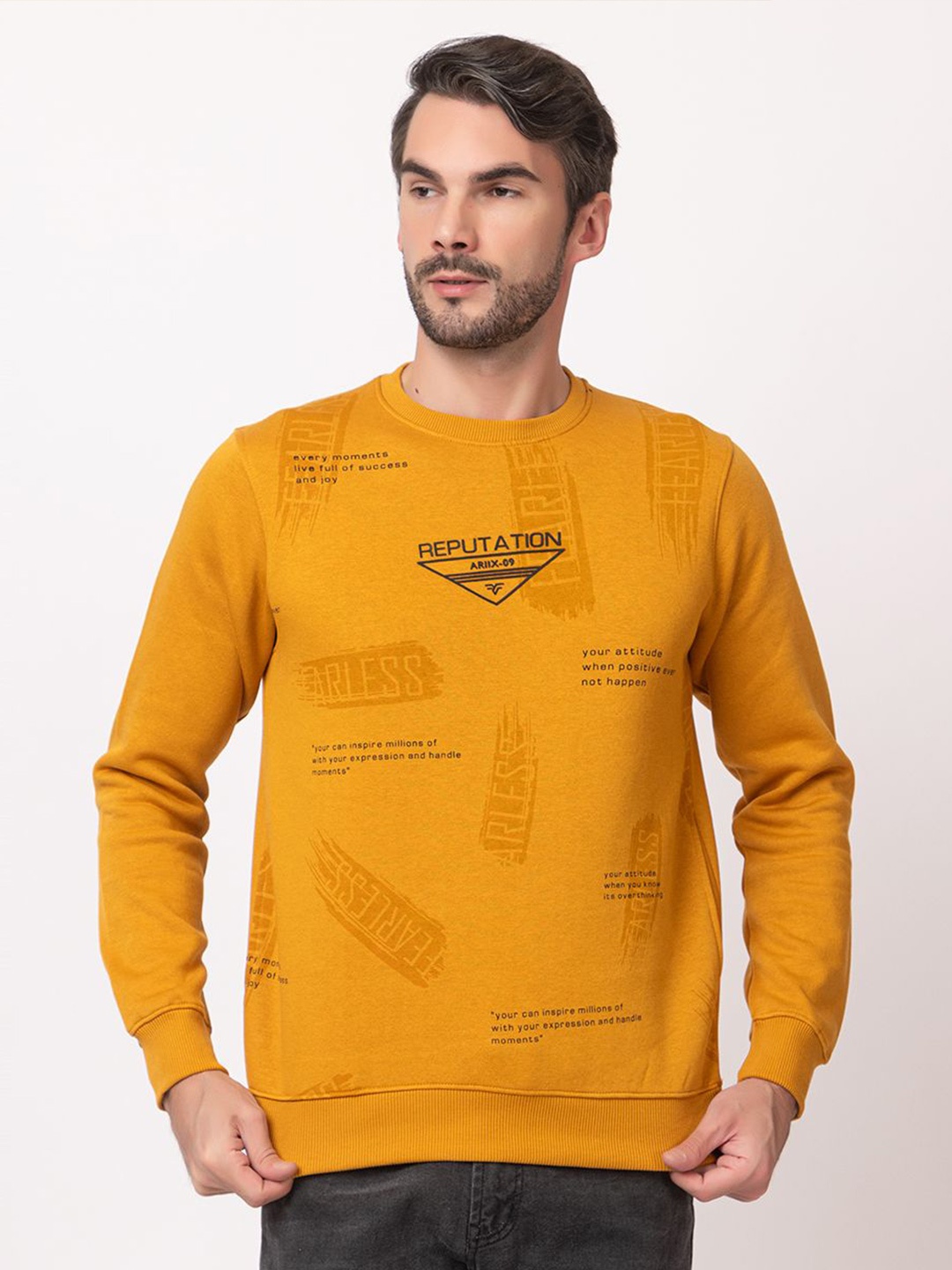 

ARIIX Men Printed Sweatshirt, Coffee brown