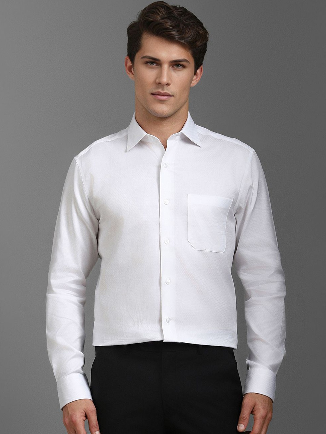 

Louis Philippe Men Classic Opaque Formal Shirt, White