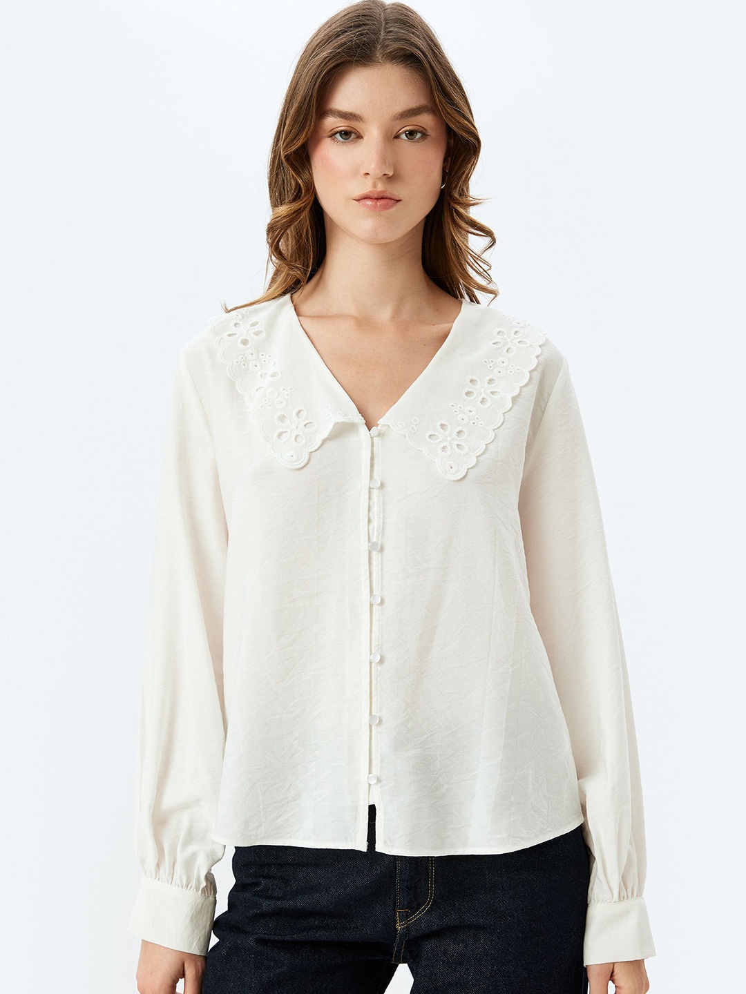 

Koton Women Opaque Casual Shirt, Off white