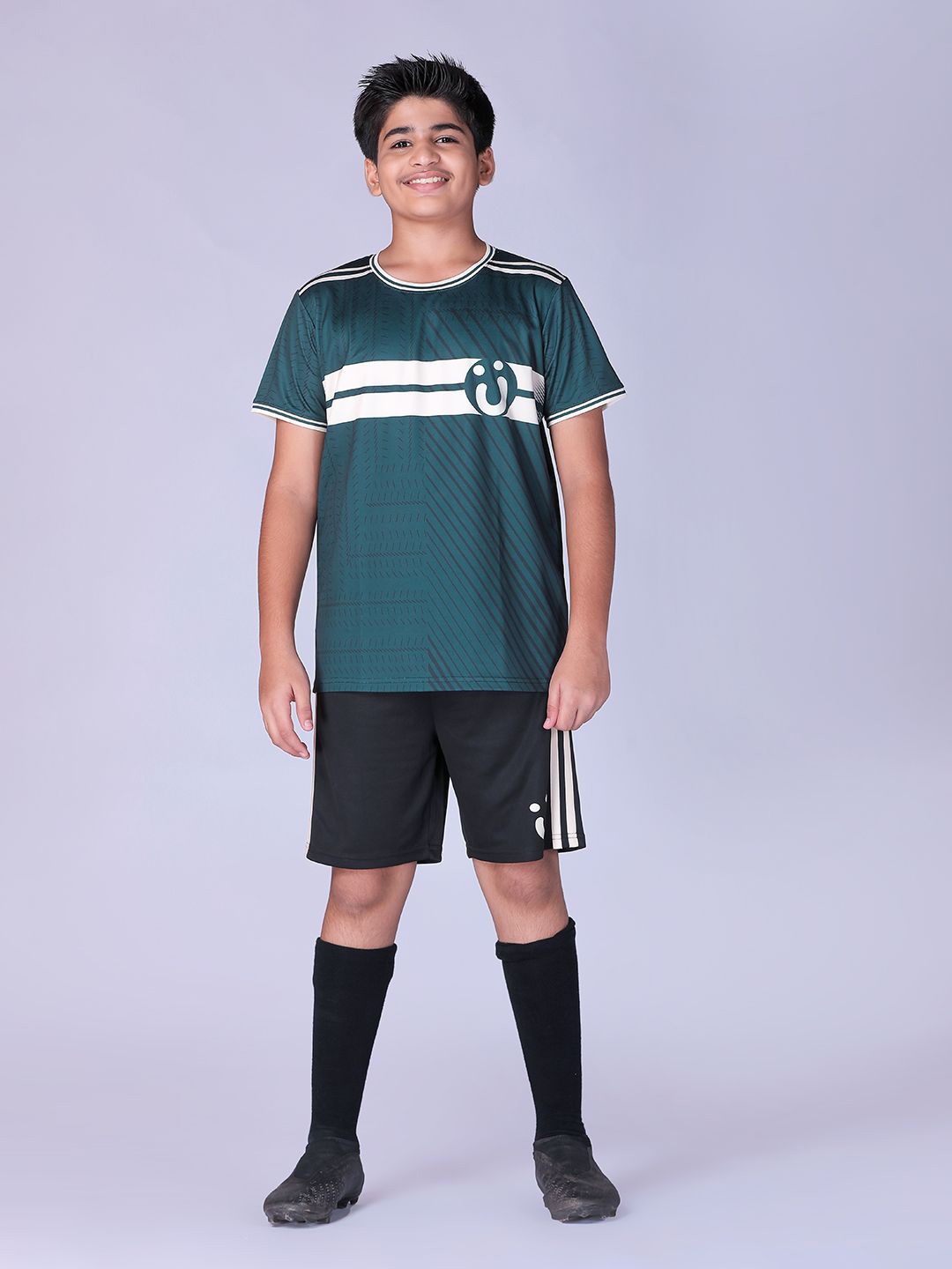 

UMILDO Boys Printed Sports T-shirt With Short, Teal