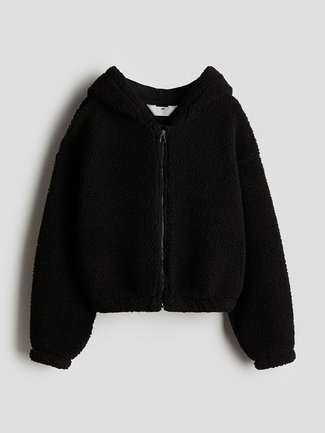 

H&M Girls Teddy Zip-Through Hoodie, Black