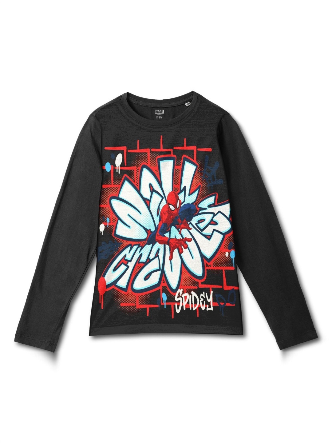 

Wear Your Mind Boys Printed Applique T-shirt, Black