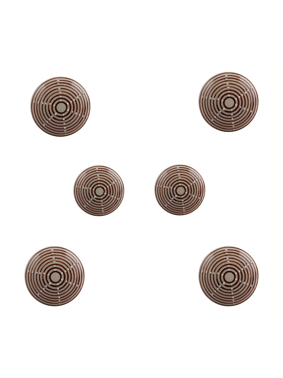 

Indianshelf 6Pcs Brown Textured Ceramic Knobs