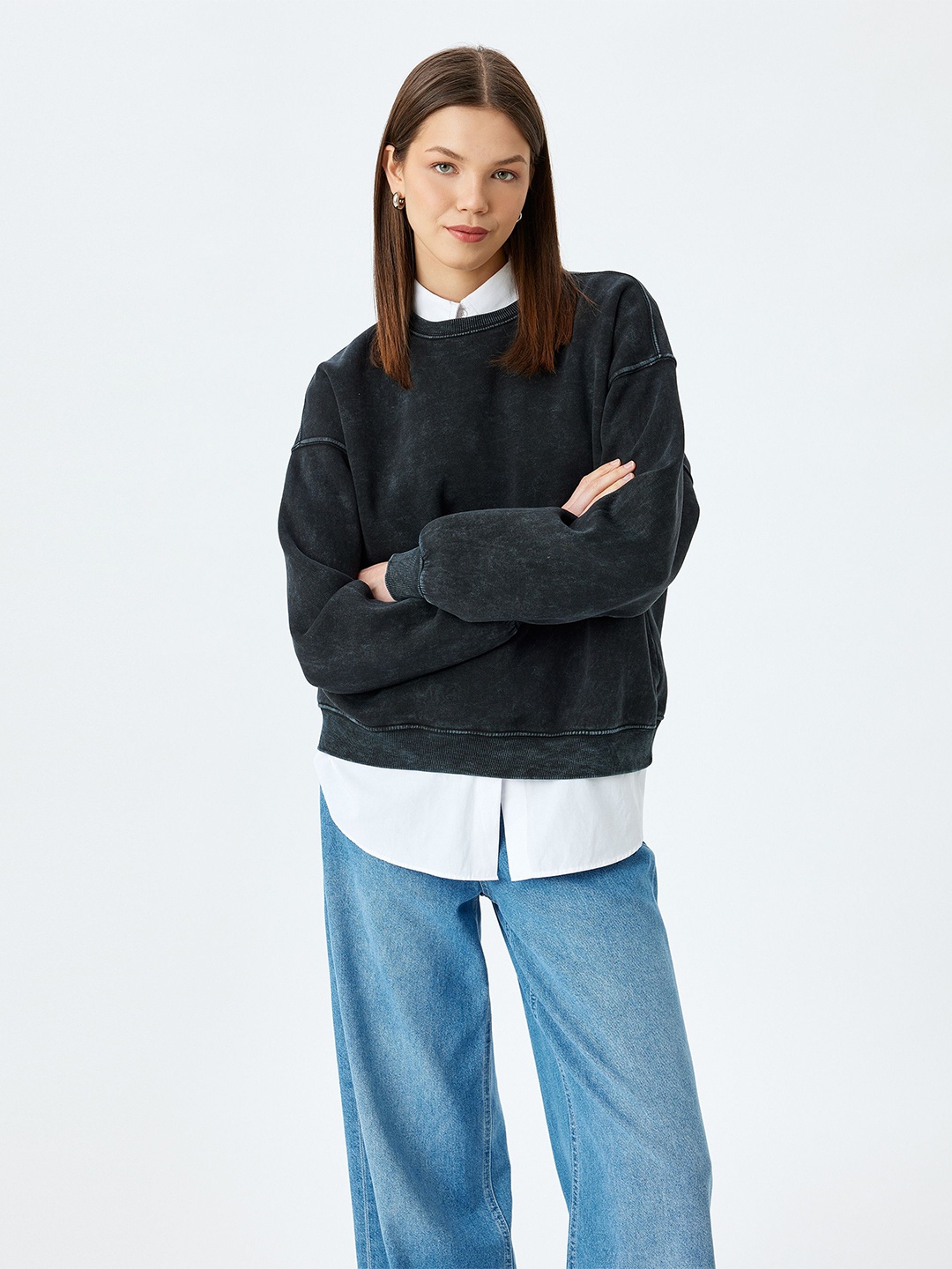 

Koton Women Sweatshirt, Grey