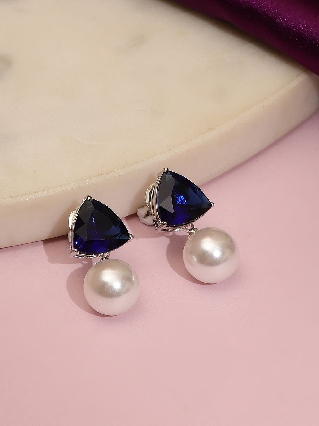 

RITU SINGH Contemporary Studs Earrings, Blue