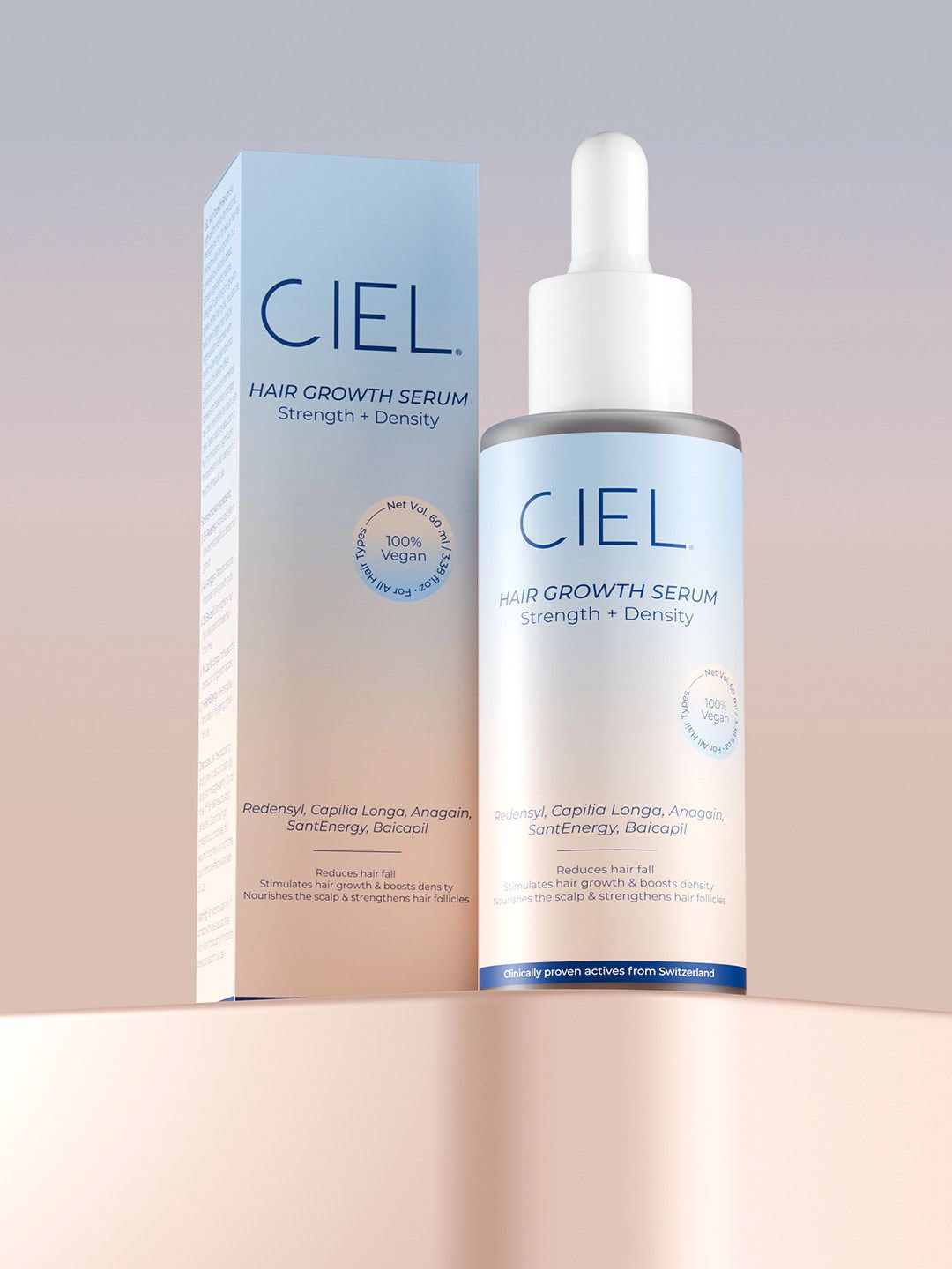 

CIEL Hair Growth Serum Strength & Density- 60 ml, White