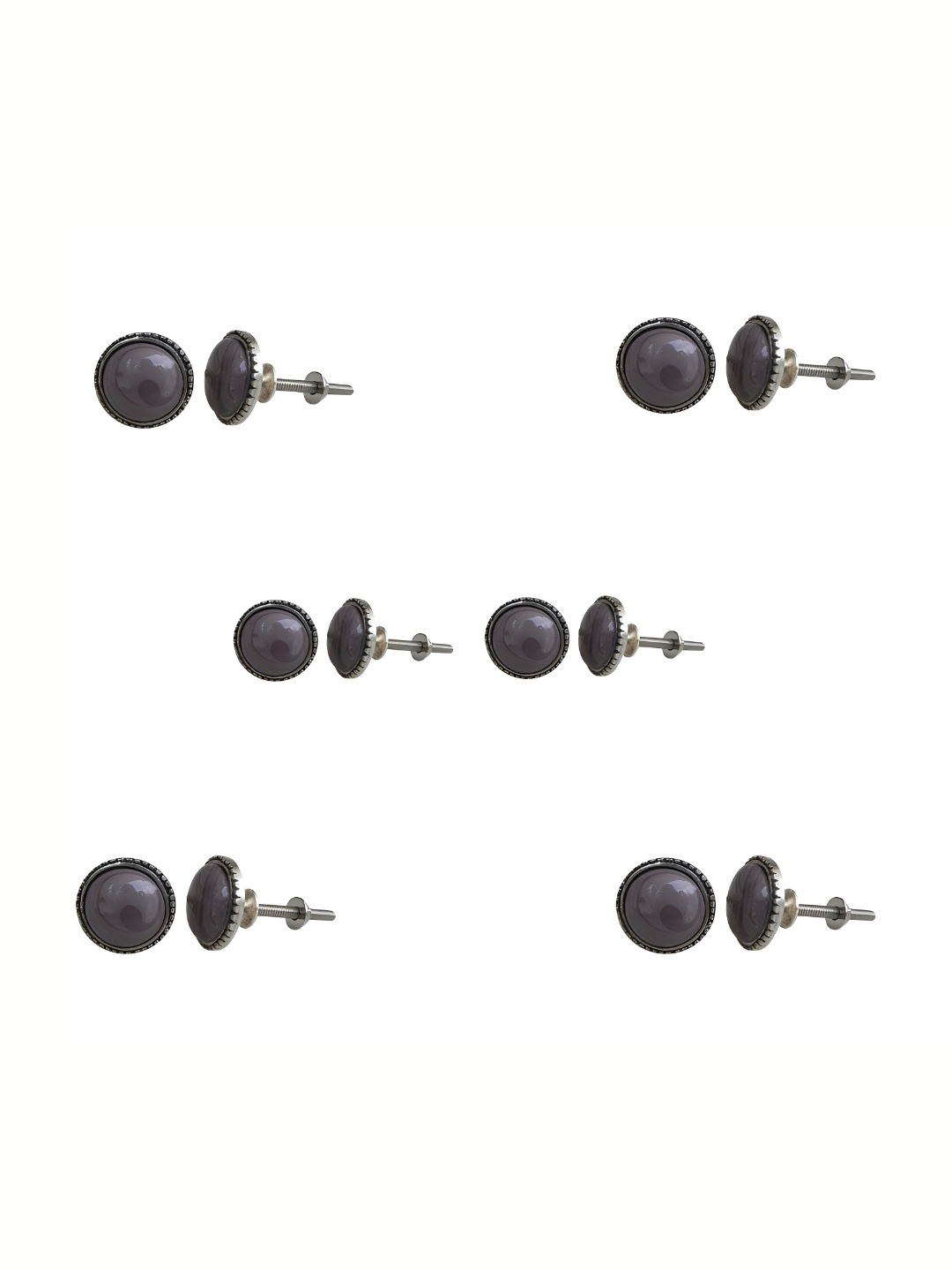 

Indianshelf 6Pcs Purple Textured Glass Circle Knobs