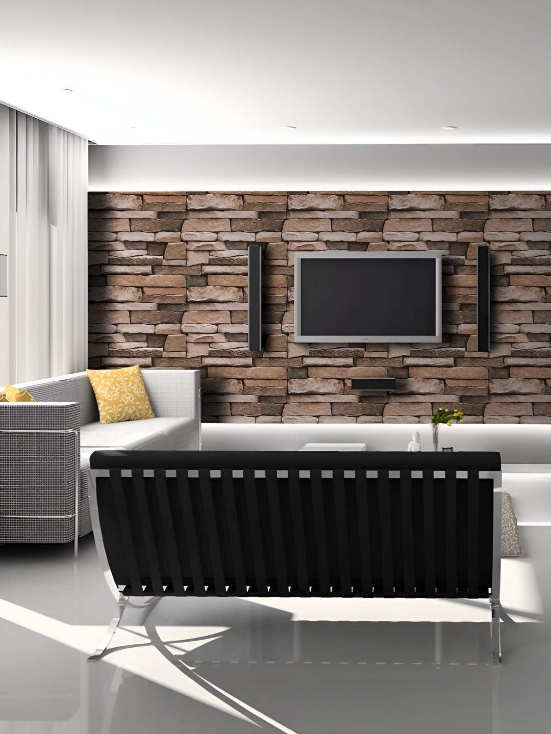 

Asian royal Brown & Beige Abstract Printed Waterproof Wallpaper