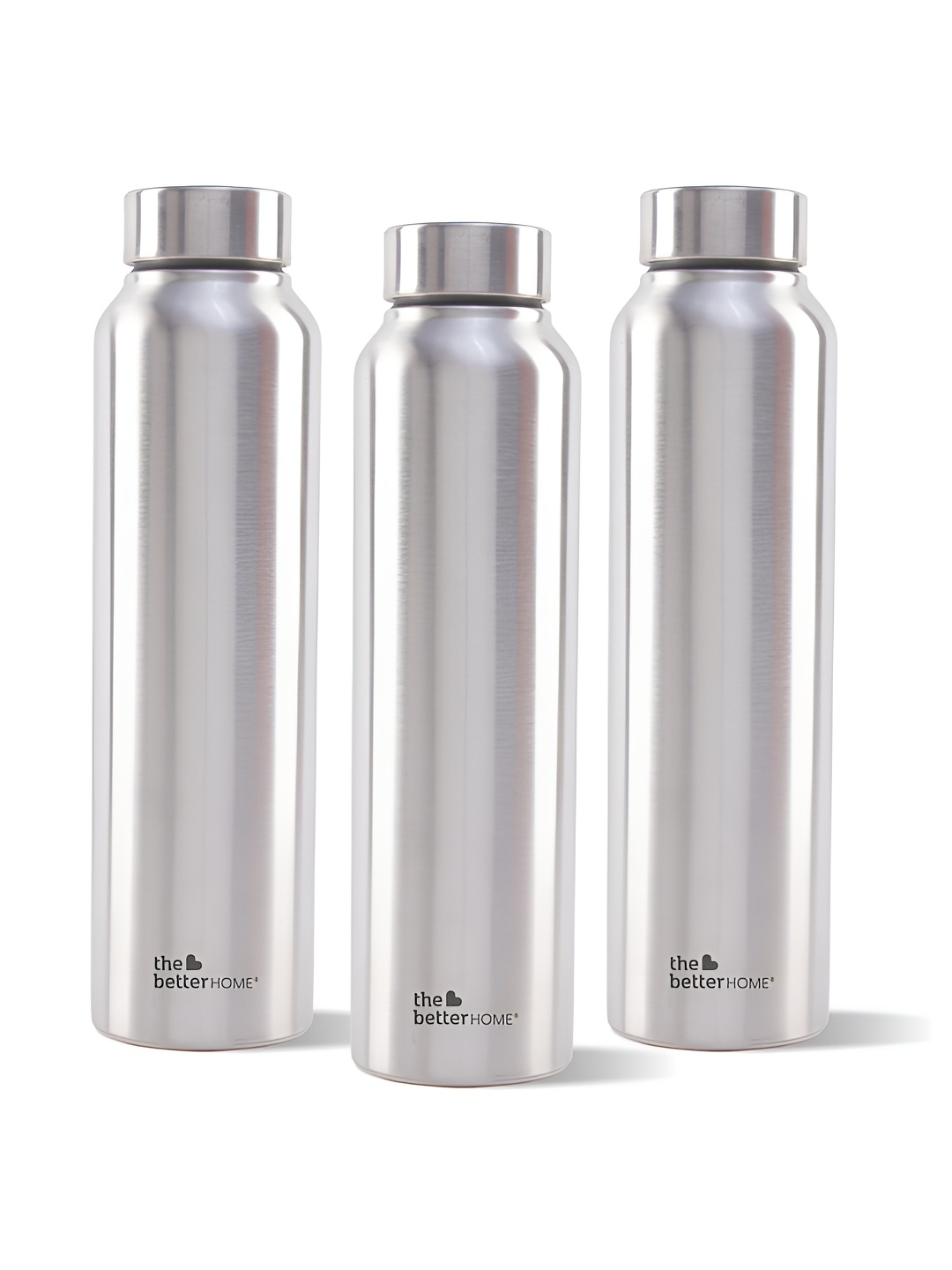 

The Better Home Silver-Toned 3 Pieces Stainless Steel Water Bottle 1 L