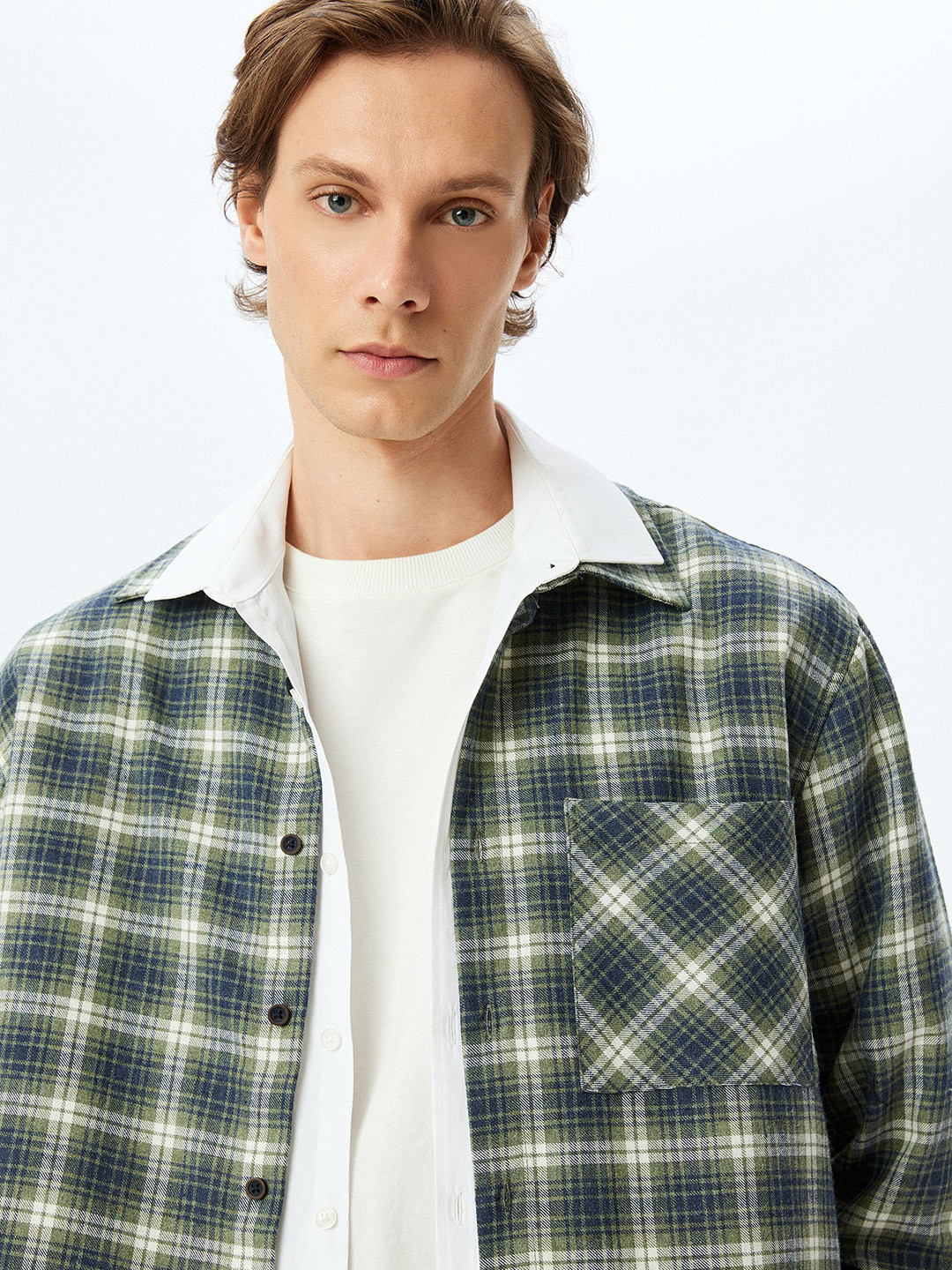 

Koton Men Tartan Checks Opaque Checked Casual Shirt, Green
