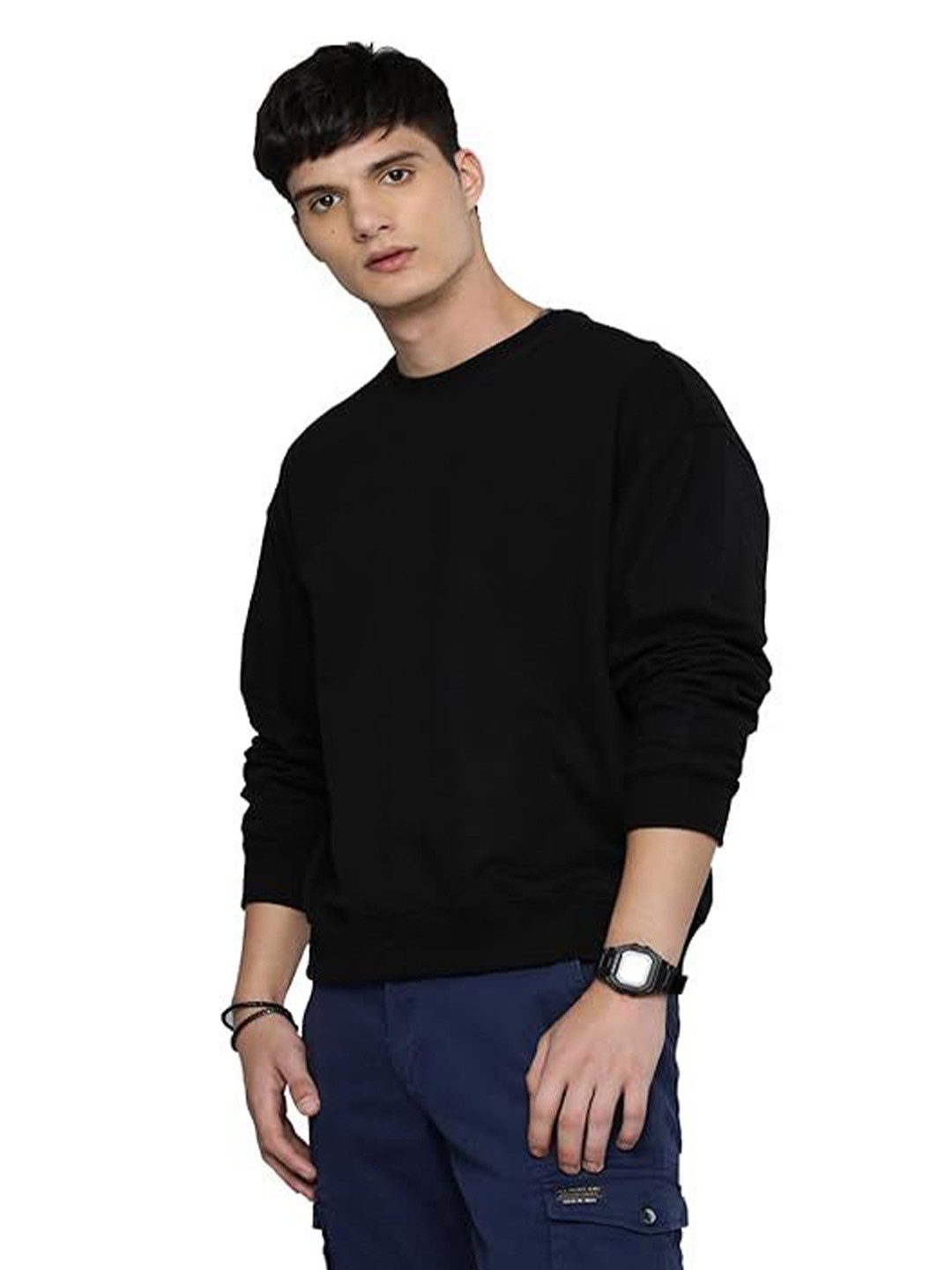 

GAINELL Men Pullover Sweatshirt, Black