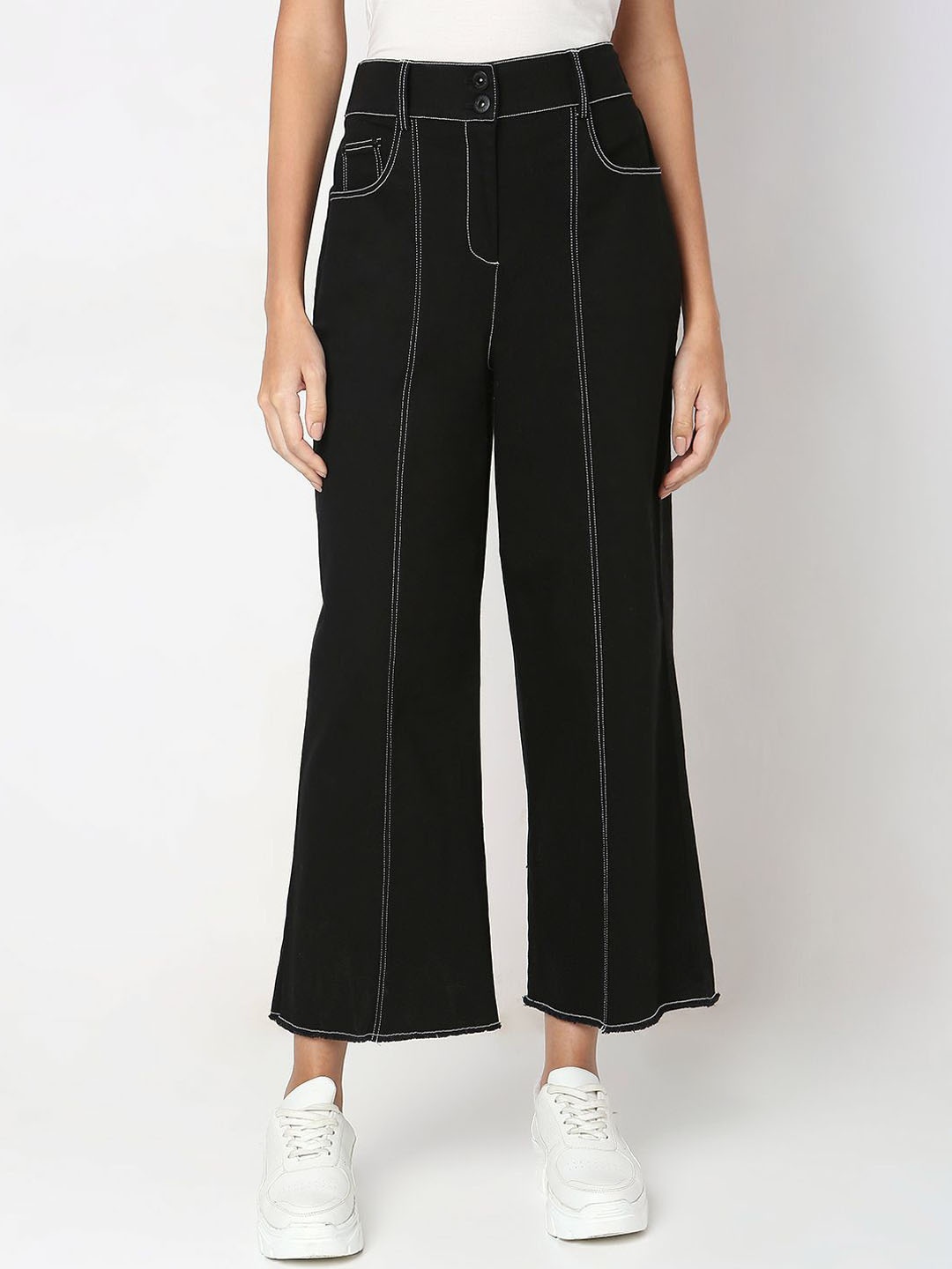 

Vero Moda Women Wide Leg High-Rise Stretchable Jeans, Black