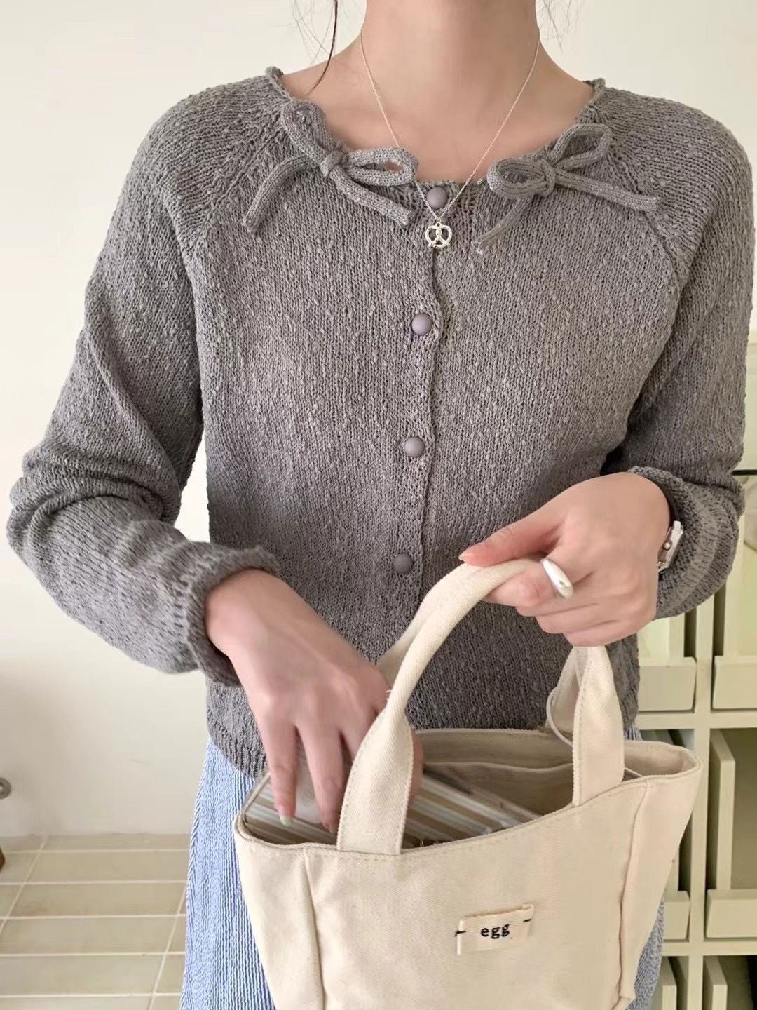 

StyleCast Women Round Neck Cardigan, Grey
