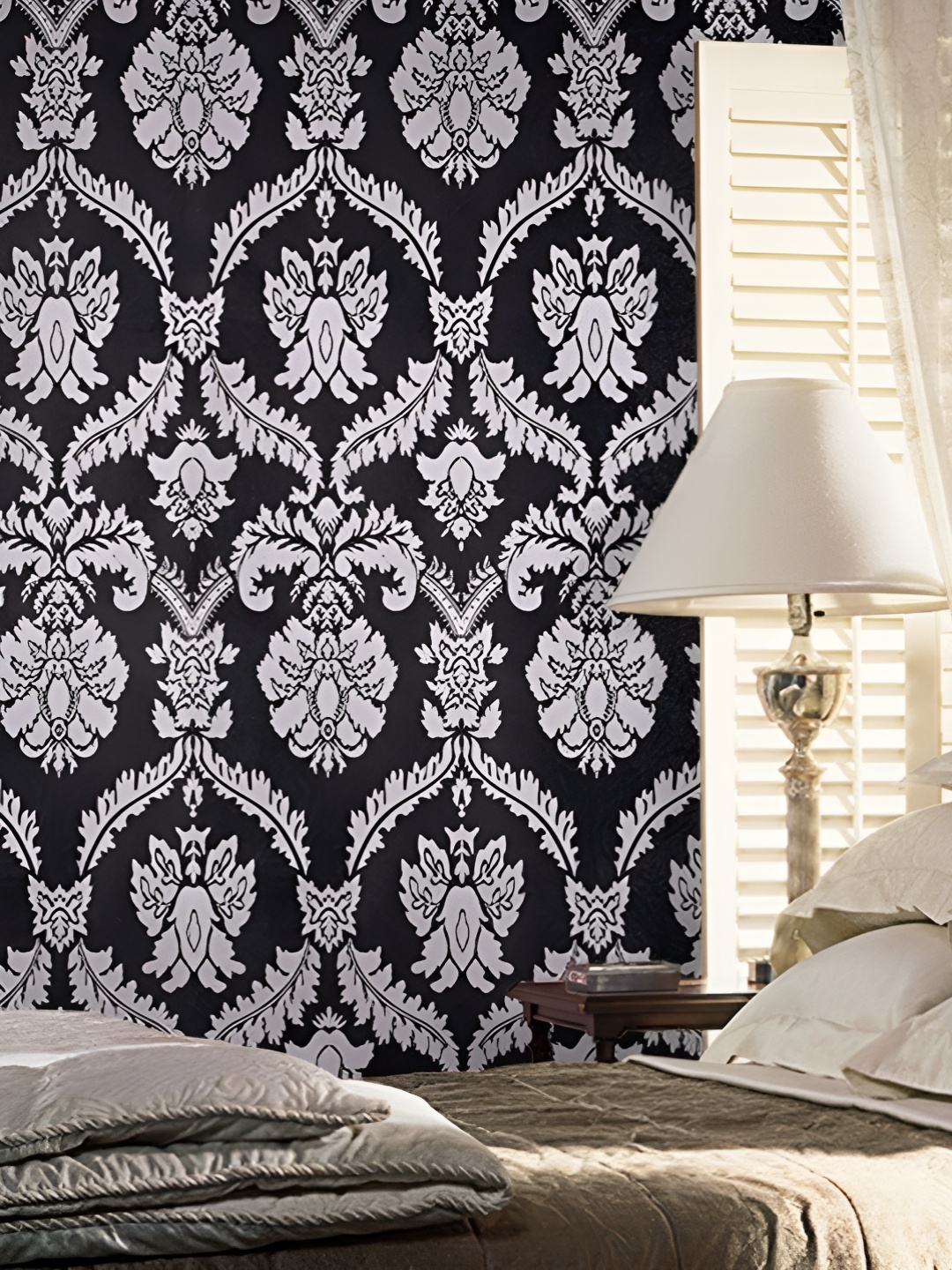 

Asian royal Black Printed Waterproof Wallpaper