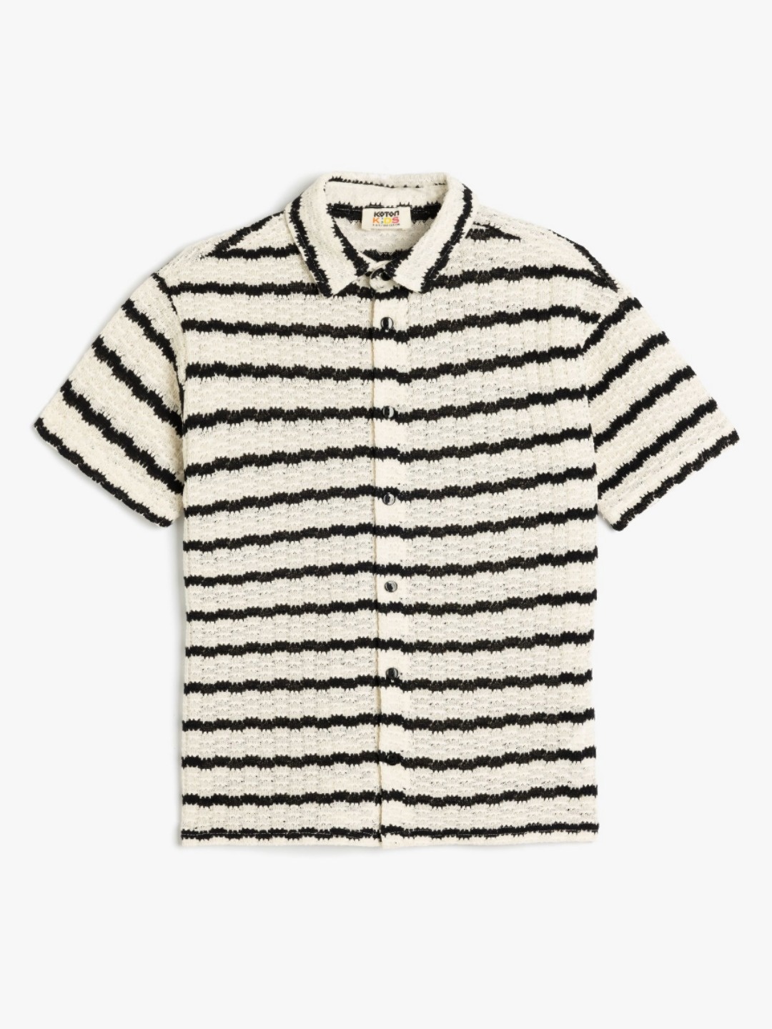 

Koton Boys Striped Polo Collar Monochrome Pockets T-shirt, Beige