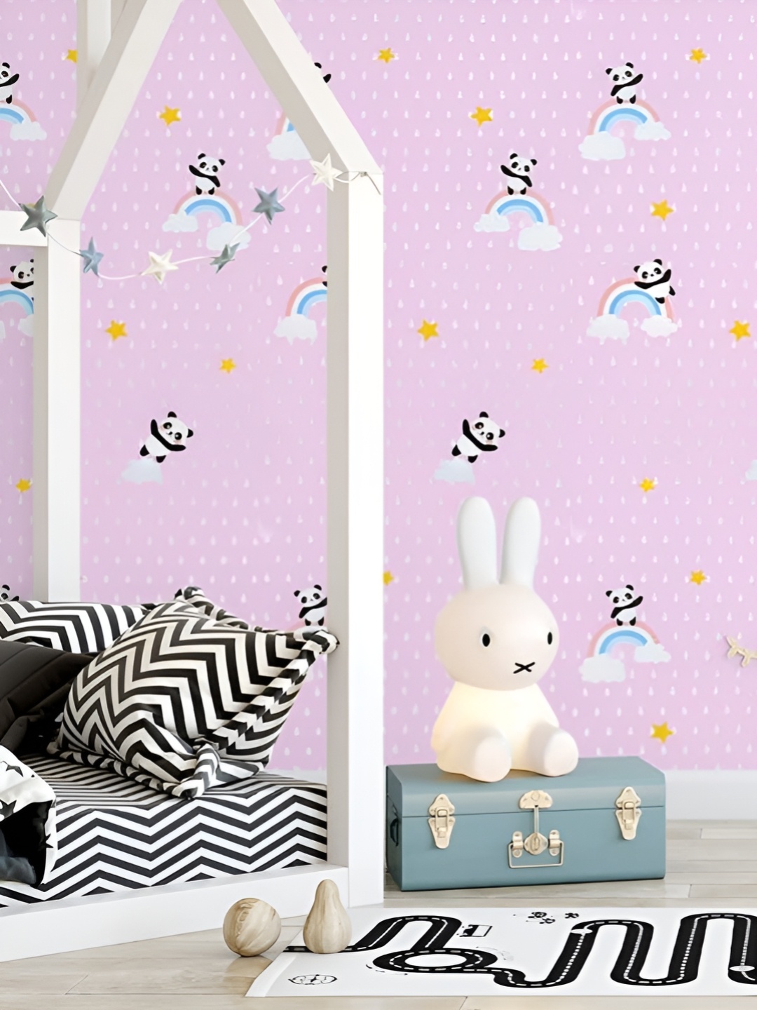 

Asian royal Pink Printed Waterproof Wallpaper