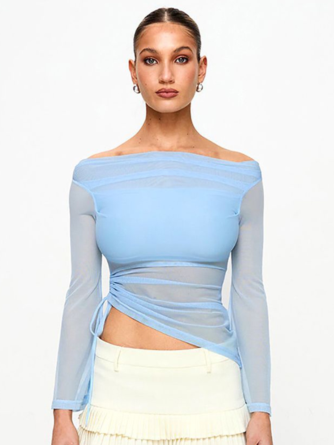 

StyleCast x Revolte Women Off-Shoulder Long Sleeves Top, Blue