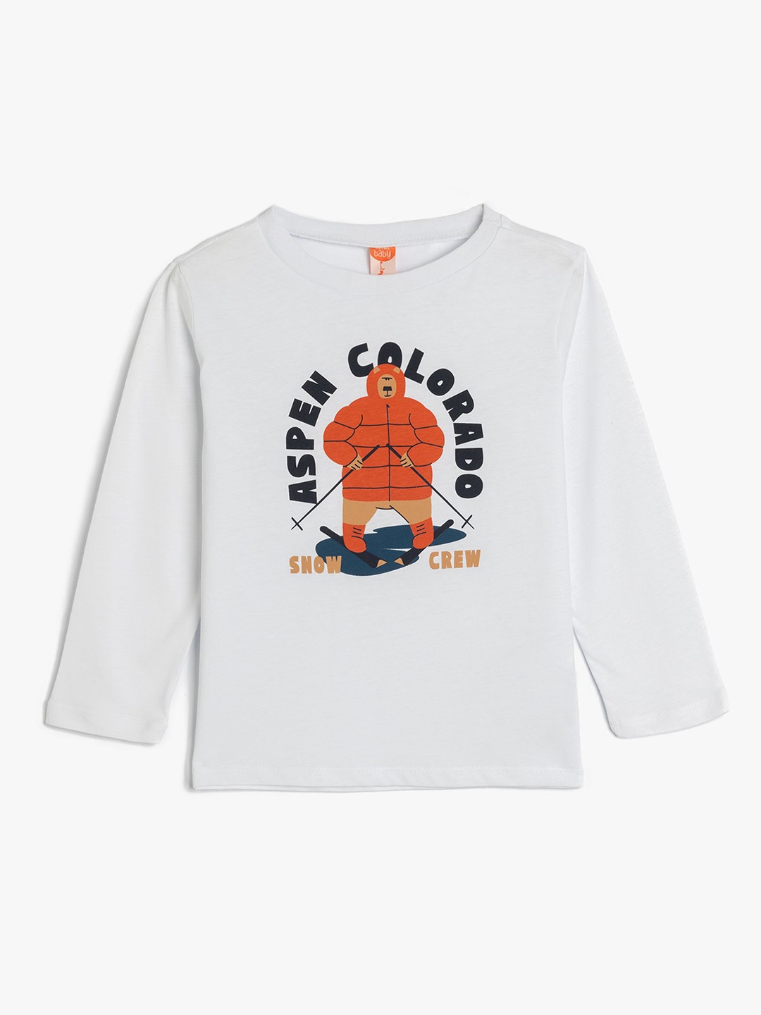 

Koton Boys Graphic Printed Round Neck Cotton T-shirt, White