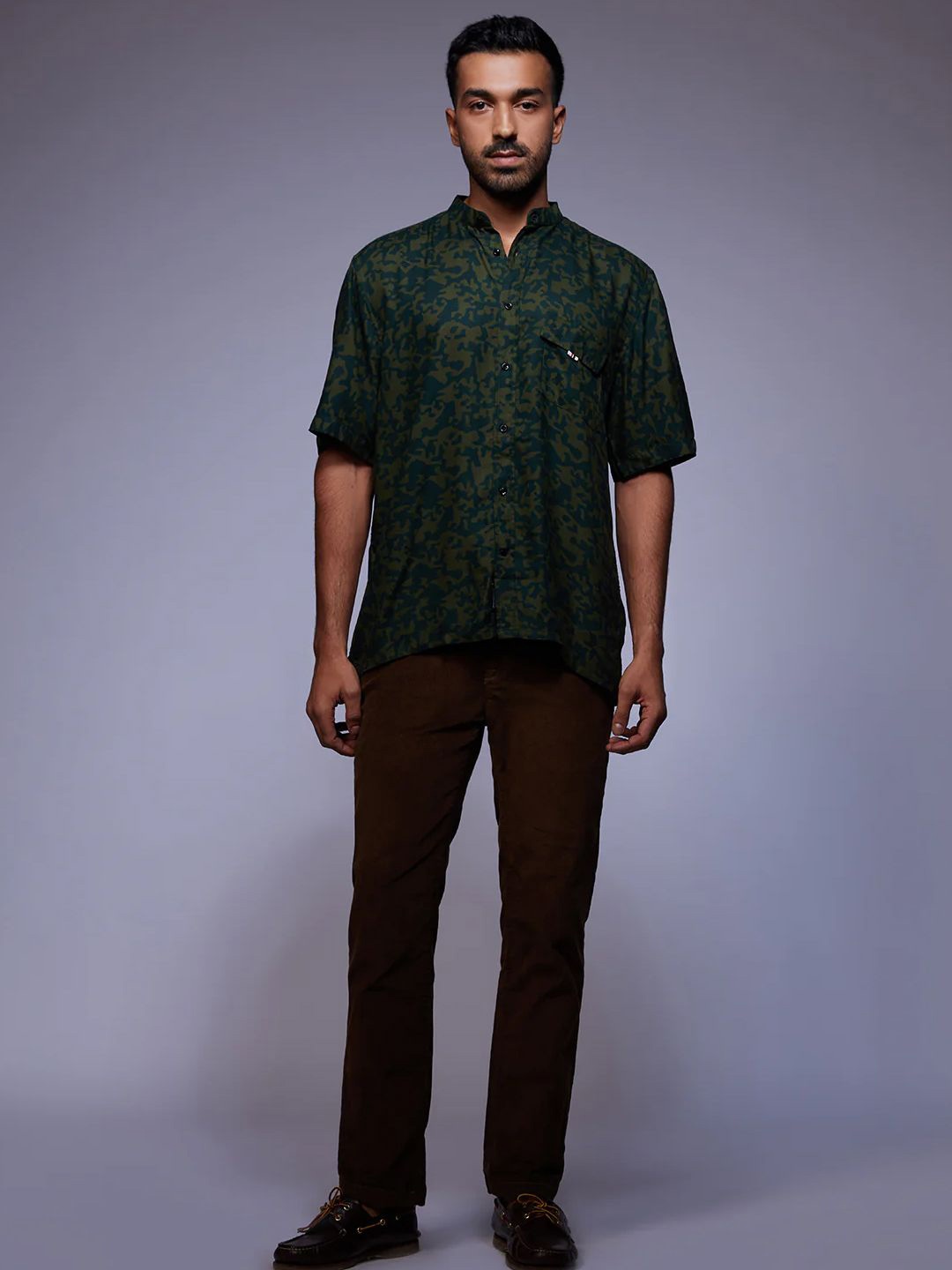 

Bombay Shirt Company Men Opaque Printed Casual Shirts, Green
