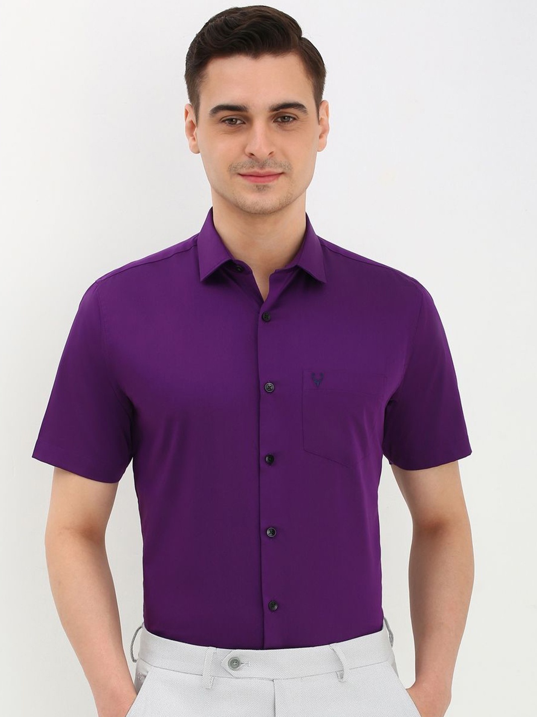 

Allen Solly Men Slim Fit Opaque Formal Shirt, Purple