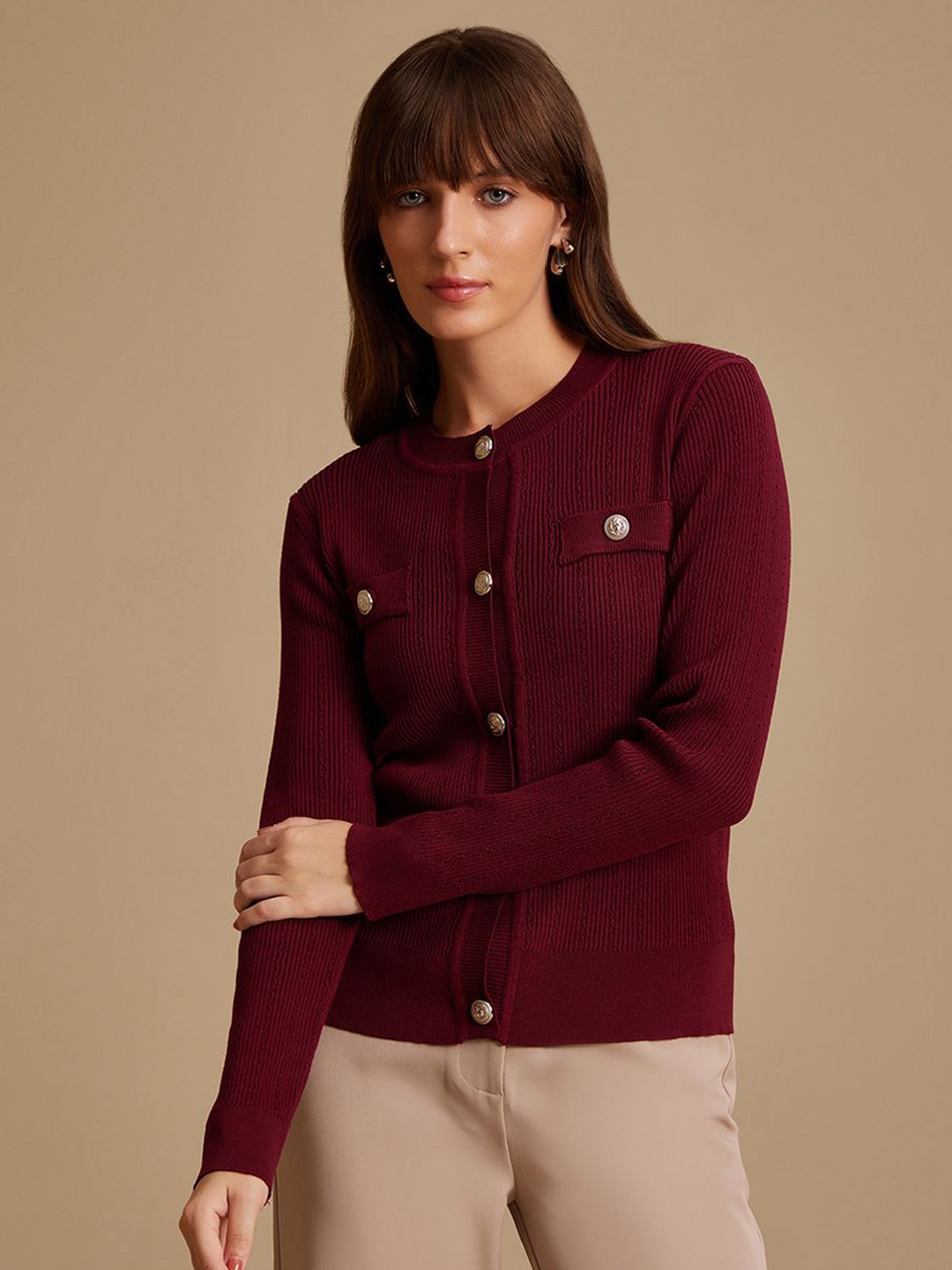 

Kazo Women Cardigan Sweater, Maroon