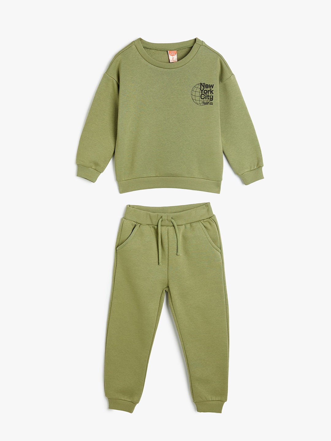 

Koton Boys Printed Sweatshirt & Joggers, Olive