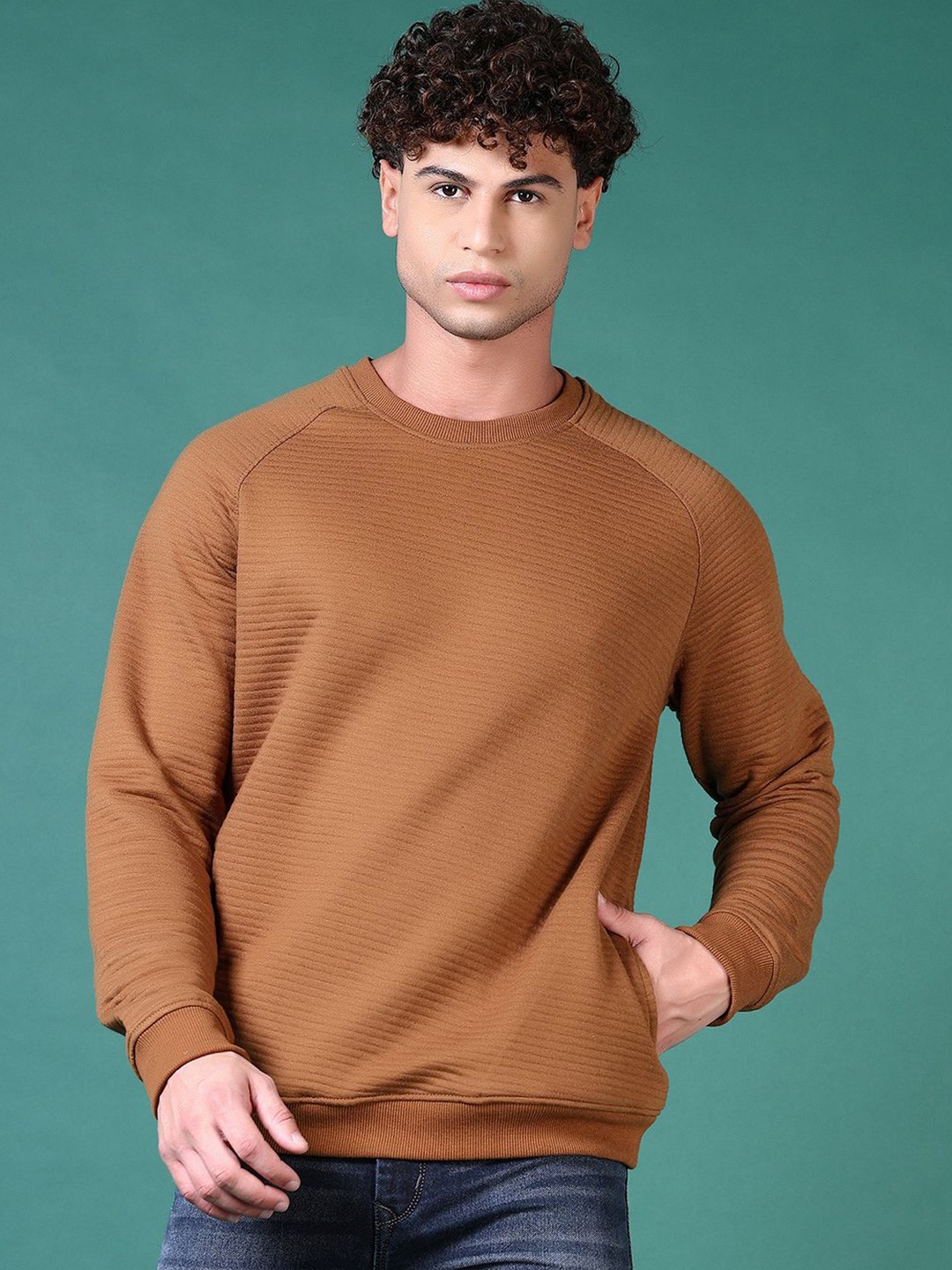 

V-Mart Men Cotton Pullover, Khaki