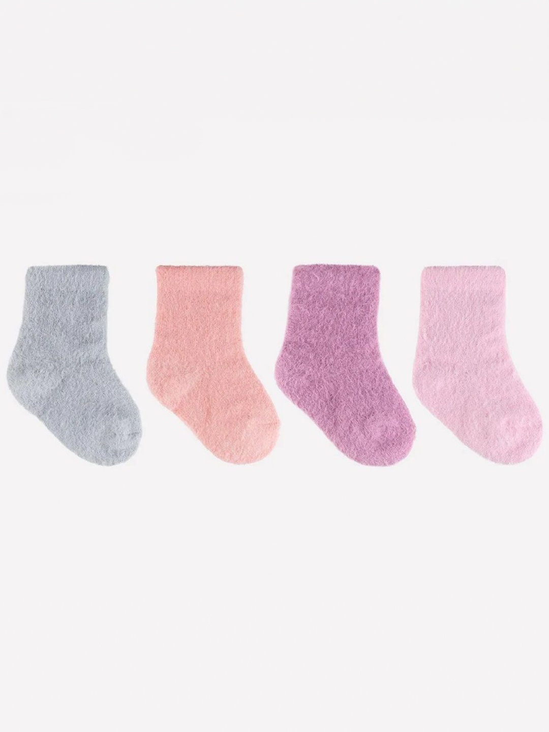 

Bonjour Kids Pack Of 4 Cotton Feather-Lite Ankle Length Socks, Pink