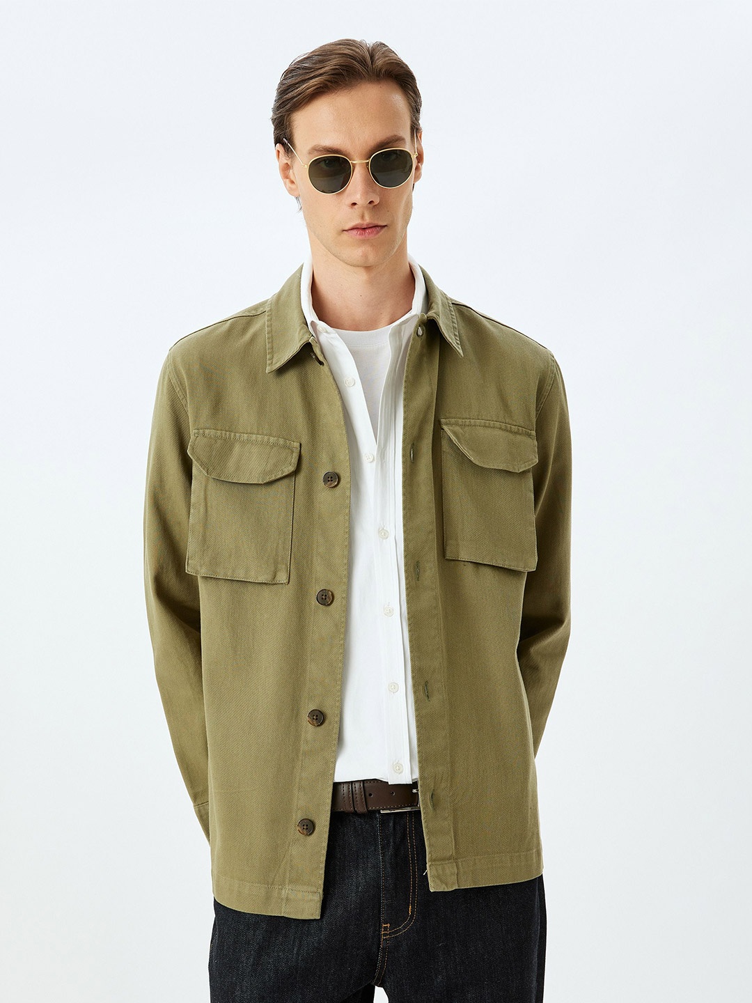

Koton Men Opaque Casual Shirt, Khaki
