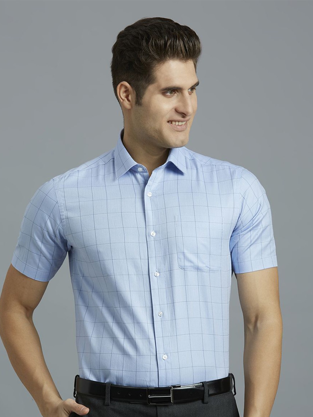 

Reid & Taylor Men Classic Opaque Checked Formal Shirt, White