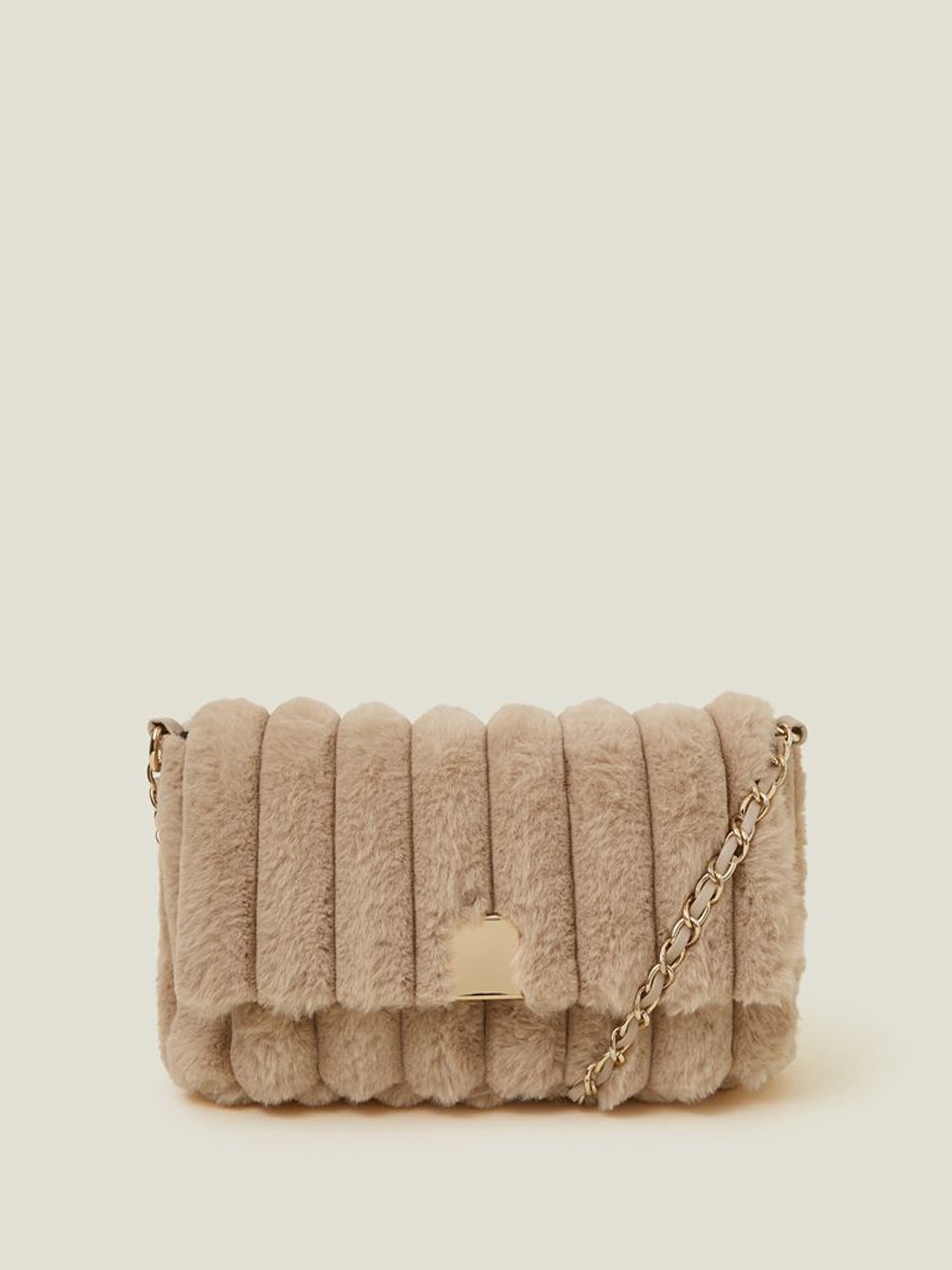 

Accessorize Textured Structured Sling Bag with Quilted, Camel brown