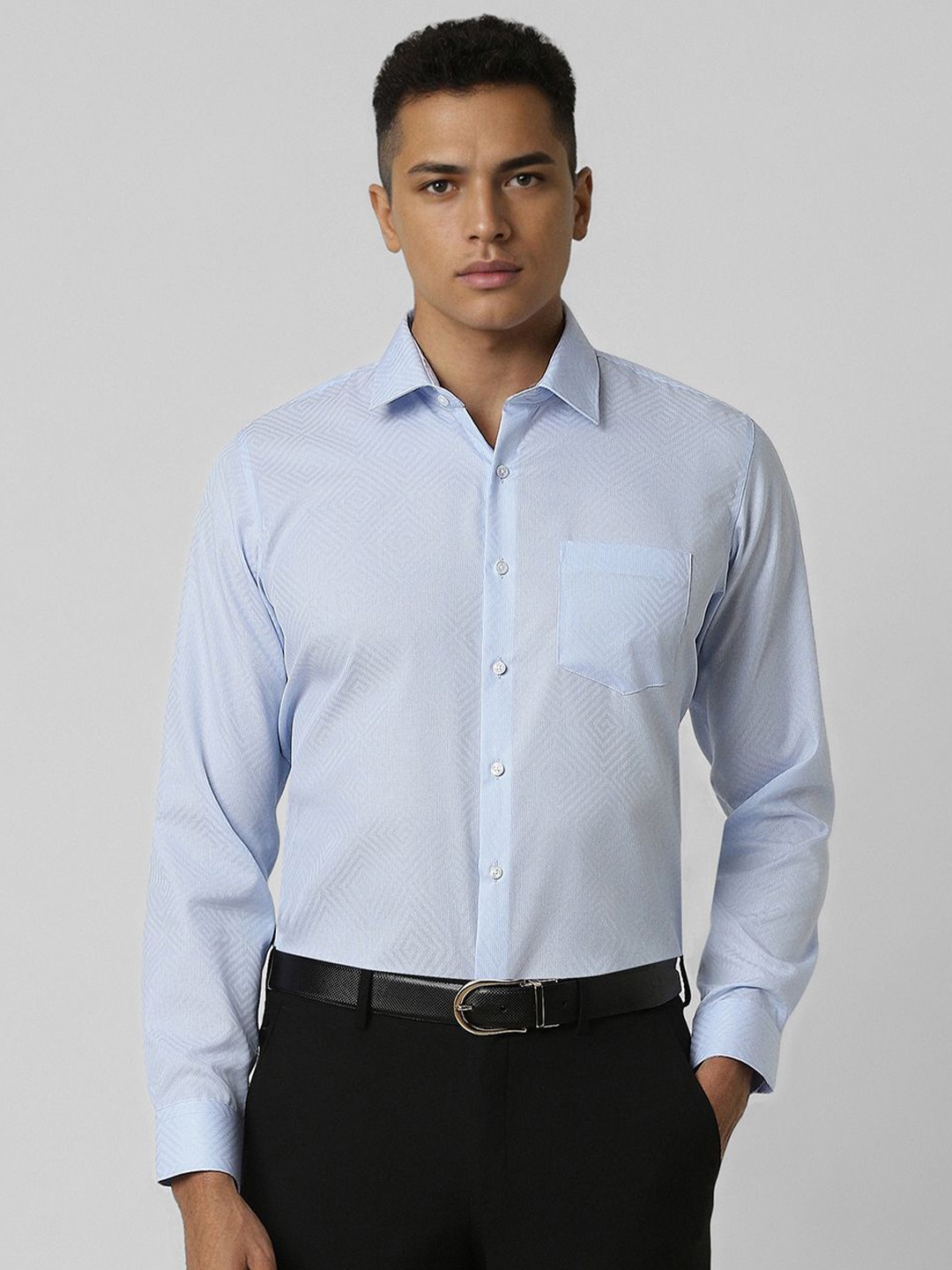 

Van Heusen Men Slim Fit Opaque Formal Shirt, Blue