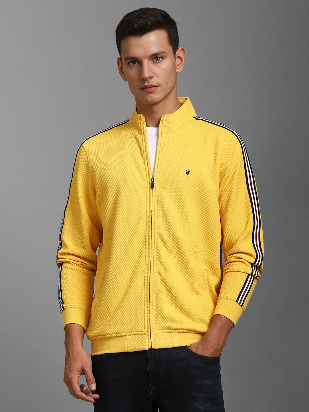 

Louis Philippe Sport Men Front-Open Sweatshirt, Yellow