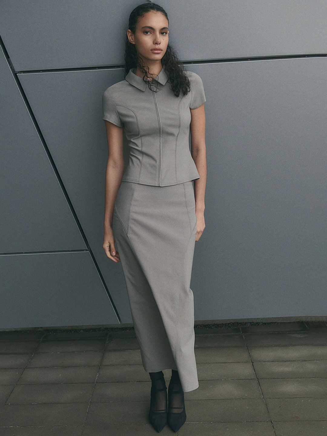 

H&M Women Jersey Maxi Skirt, Grey