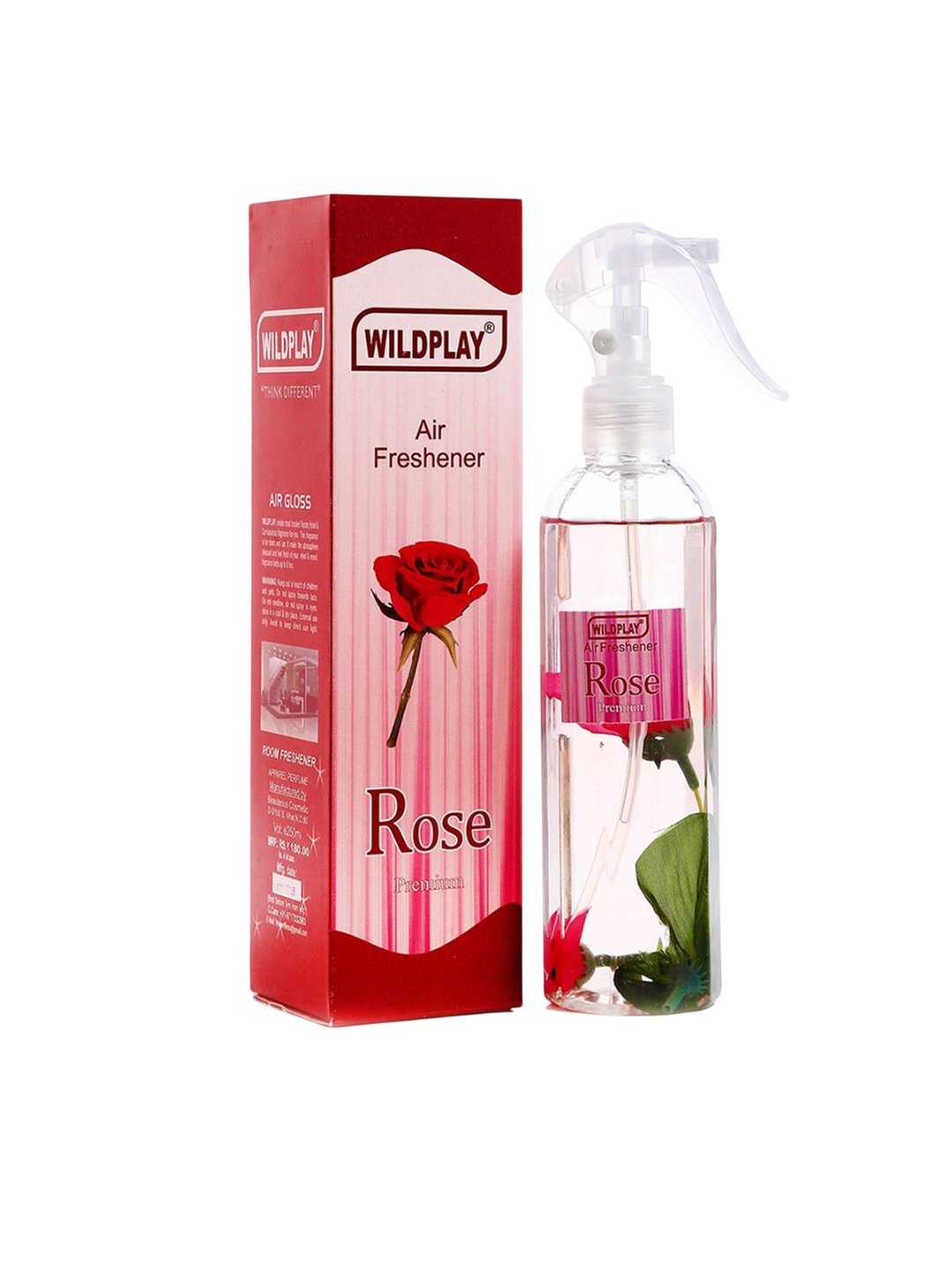 

WILDPLAY Red & Transparent Premium Rose Room Air Freshener Spray - 250 ml