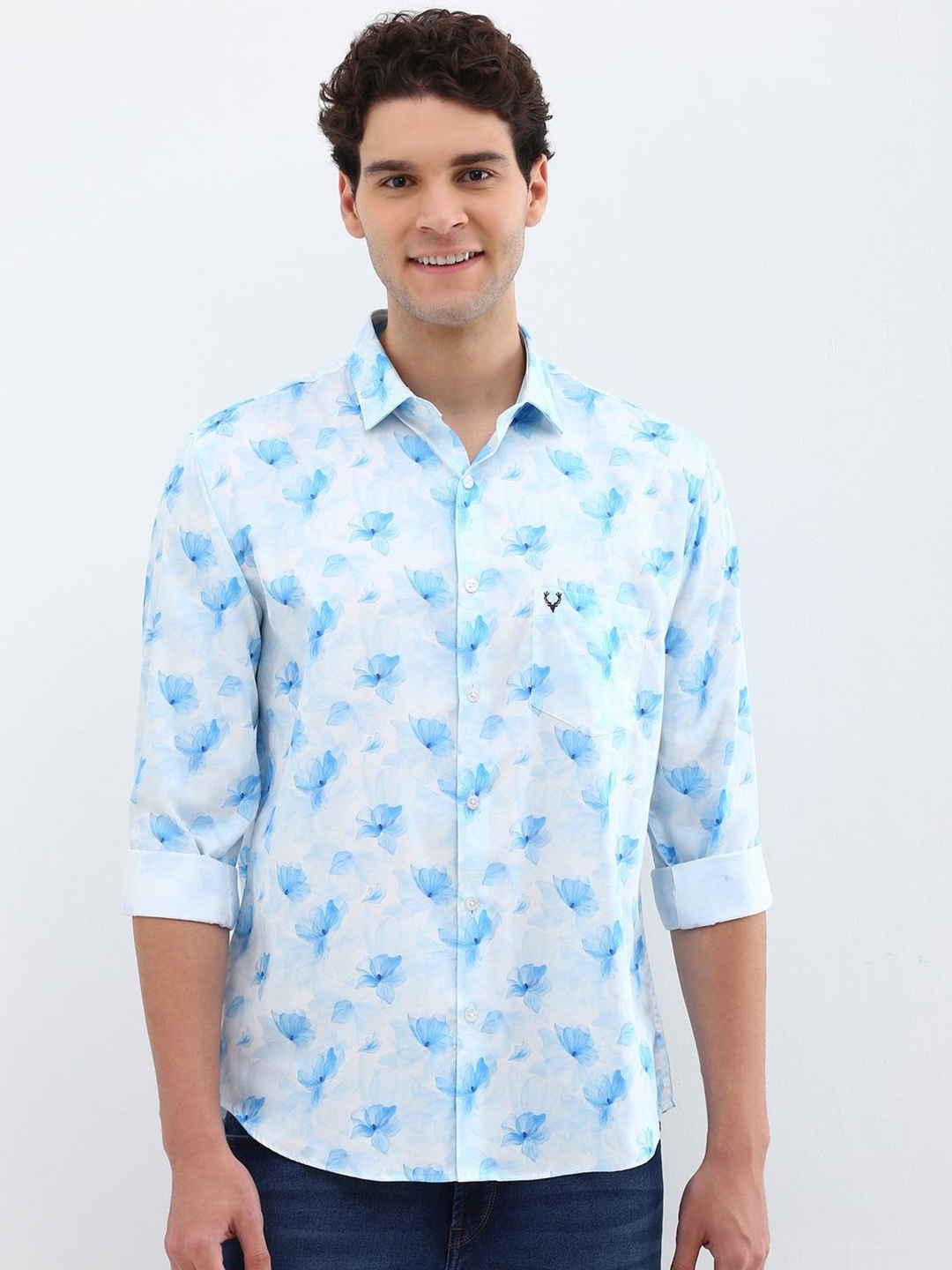 

Allen Solly Men Slim Fit Floral Opaque Printed Casual Shirt, White