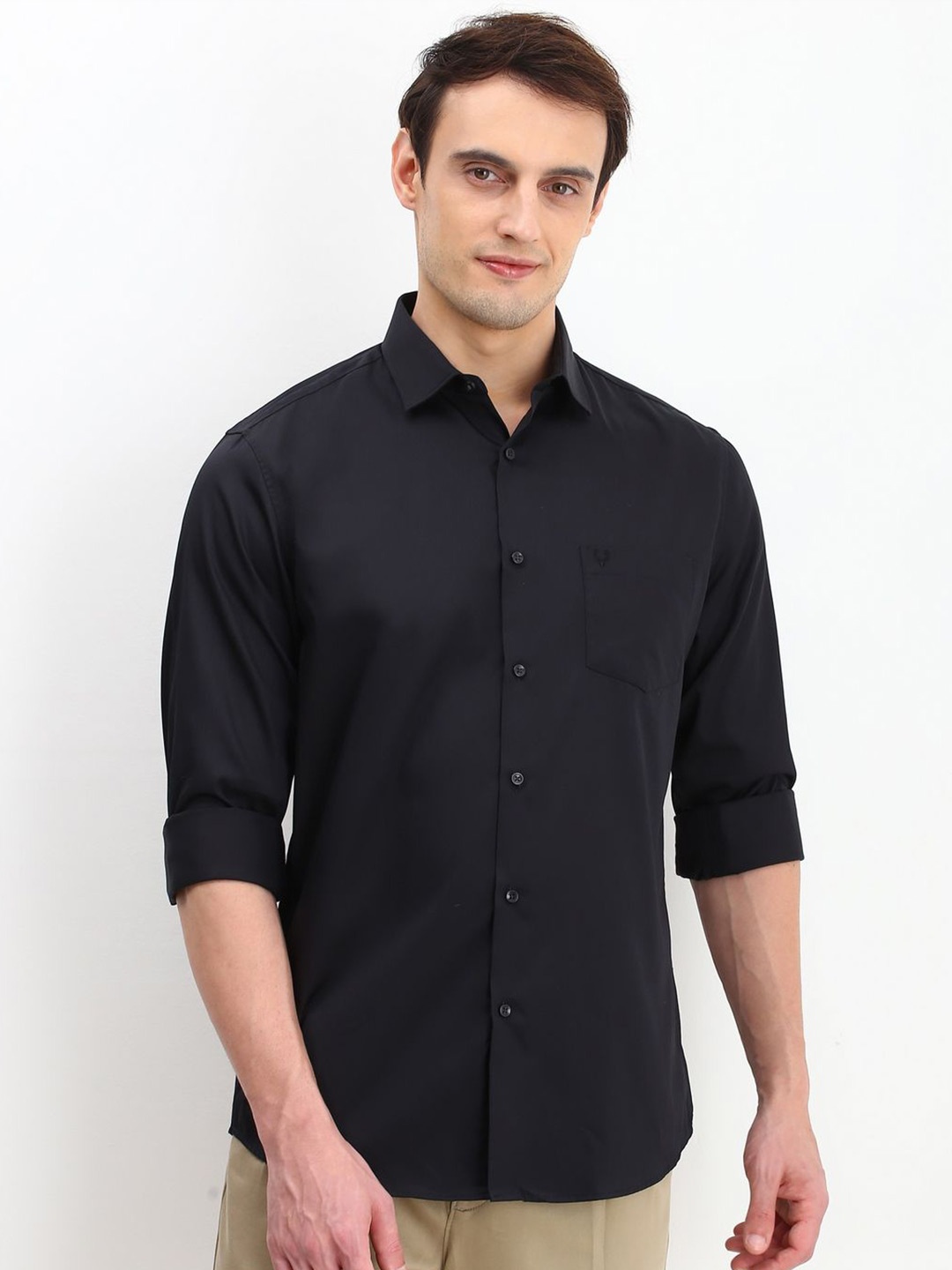 

Allen Solly Men Slim Fit Opaque Casual Shirt, Black