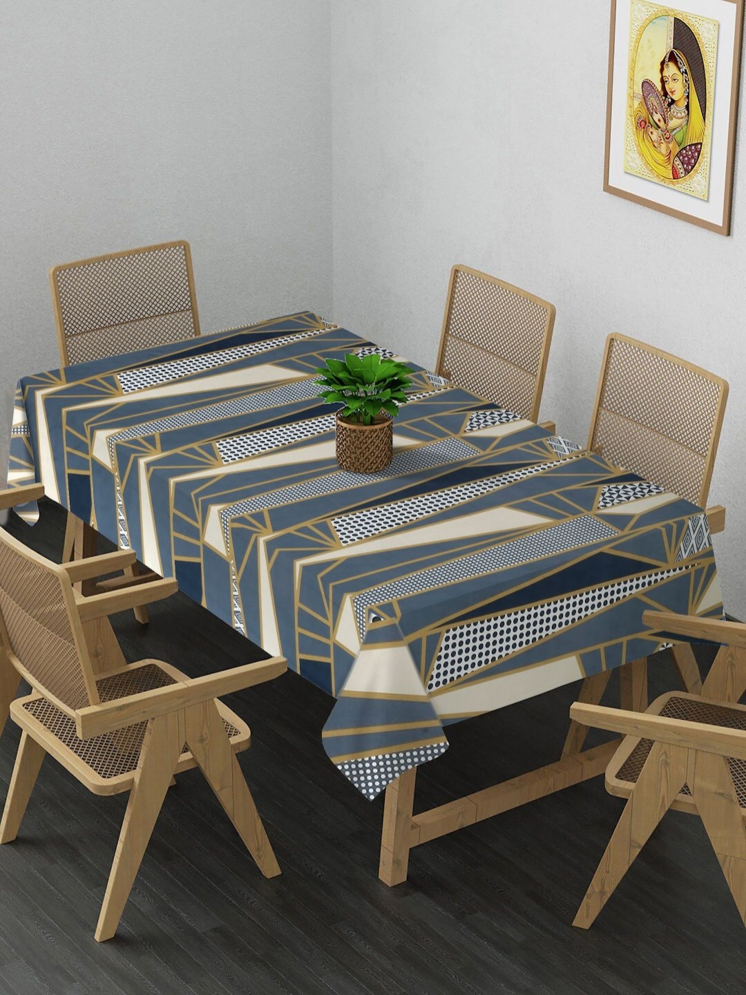 

Arrabi Grey & White Printed 8-Seater Table Cover