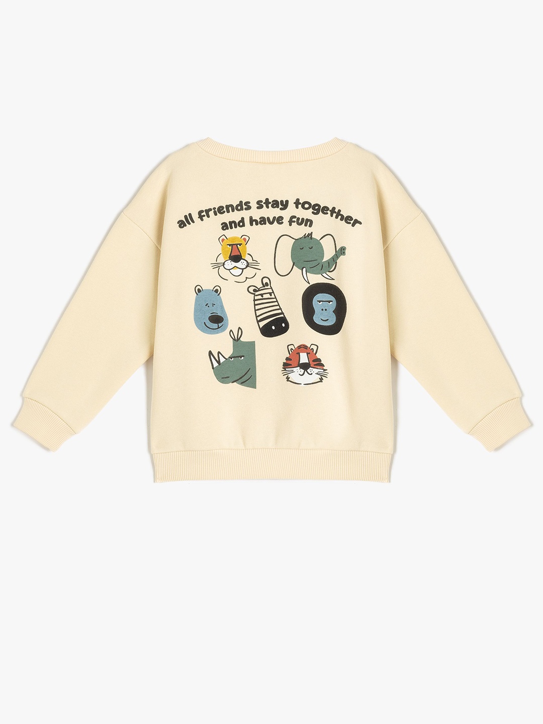 

Koton Boys Printed Round Neck Long Sleeves Sweatshirt, Beige