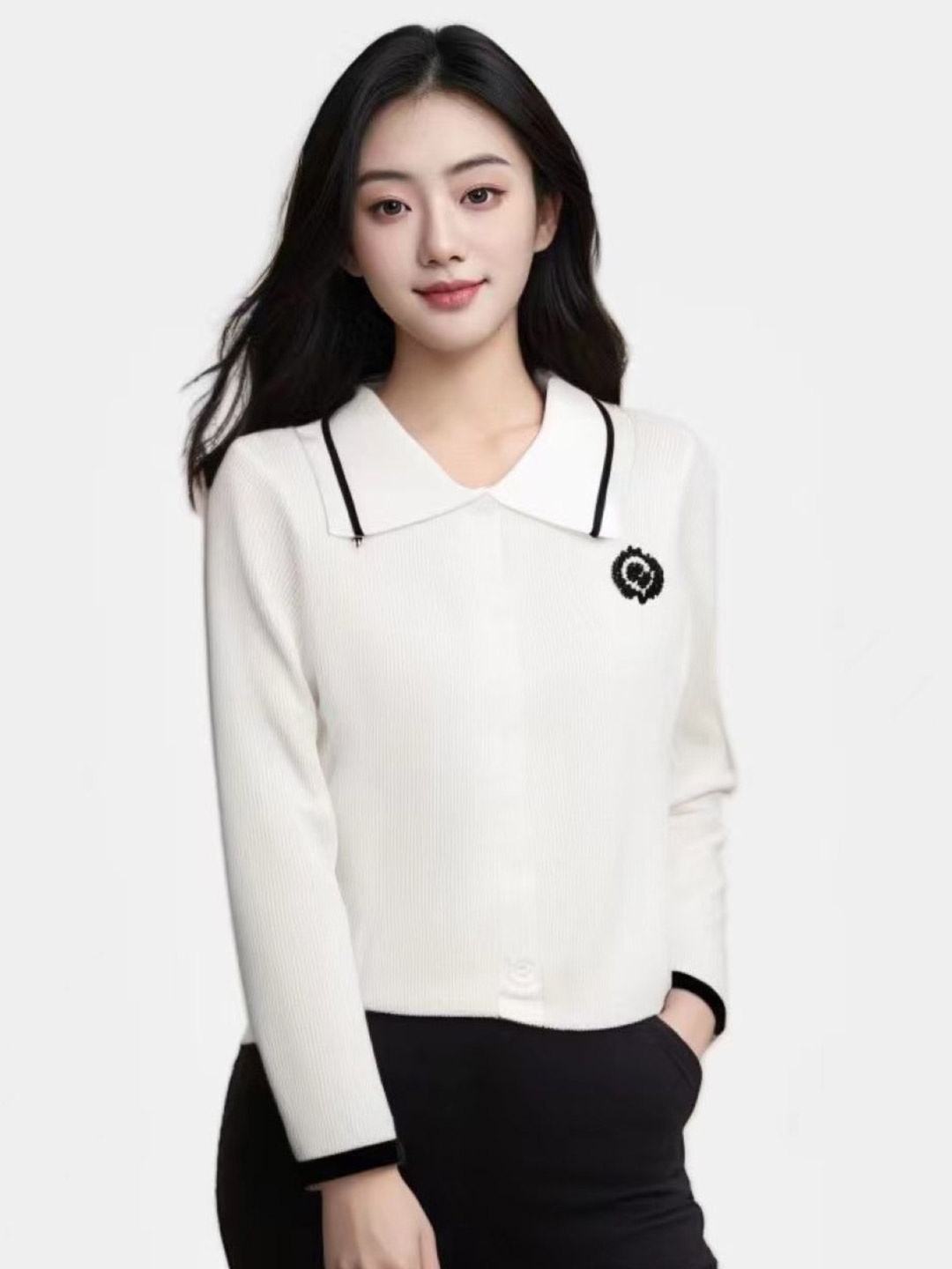 

StyleCast Women Long Sleeves Front-Open Sweater, White