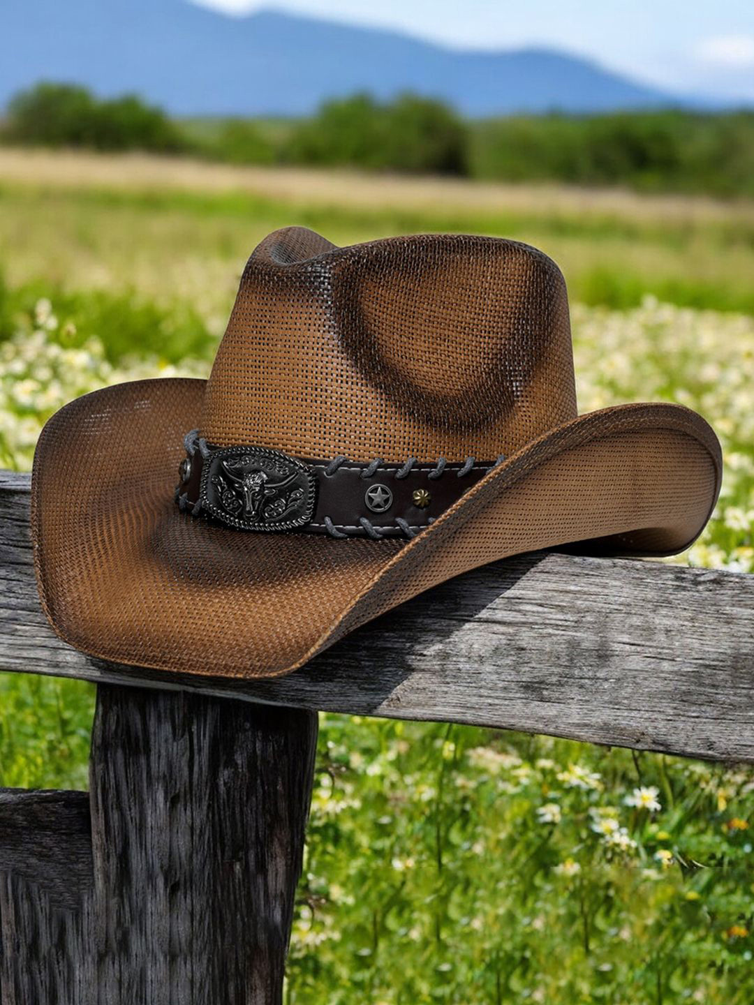 

CHOKORE Unisex Brown Self Design Trilby Hat