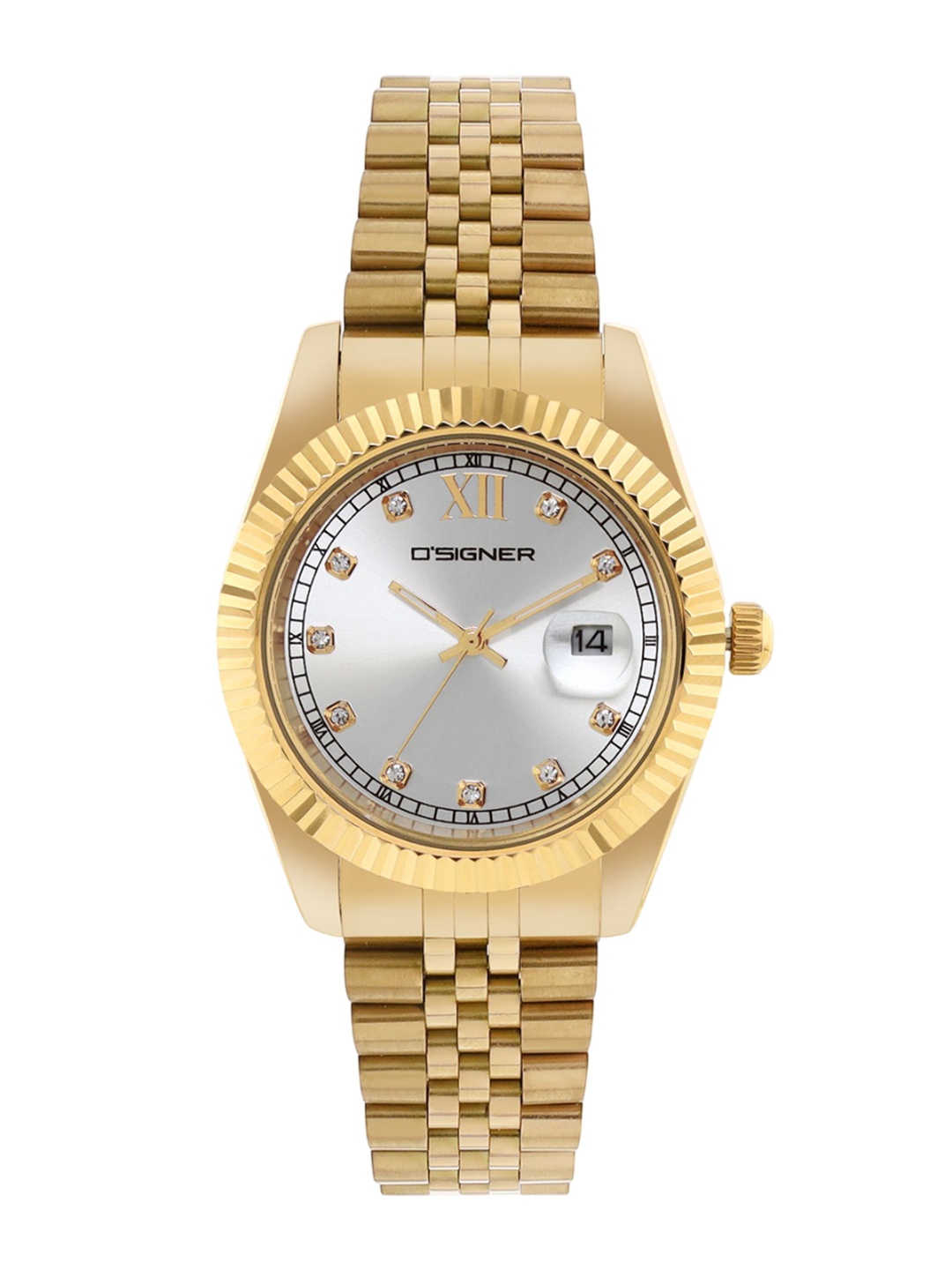 

Dsigner Men Brass Dial & Bracelet Style Straps Analogue Watch 521GM.2G, Silver