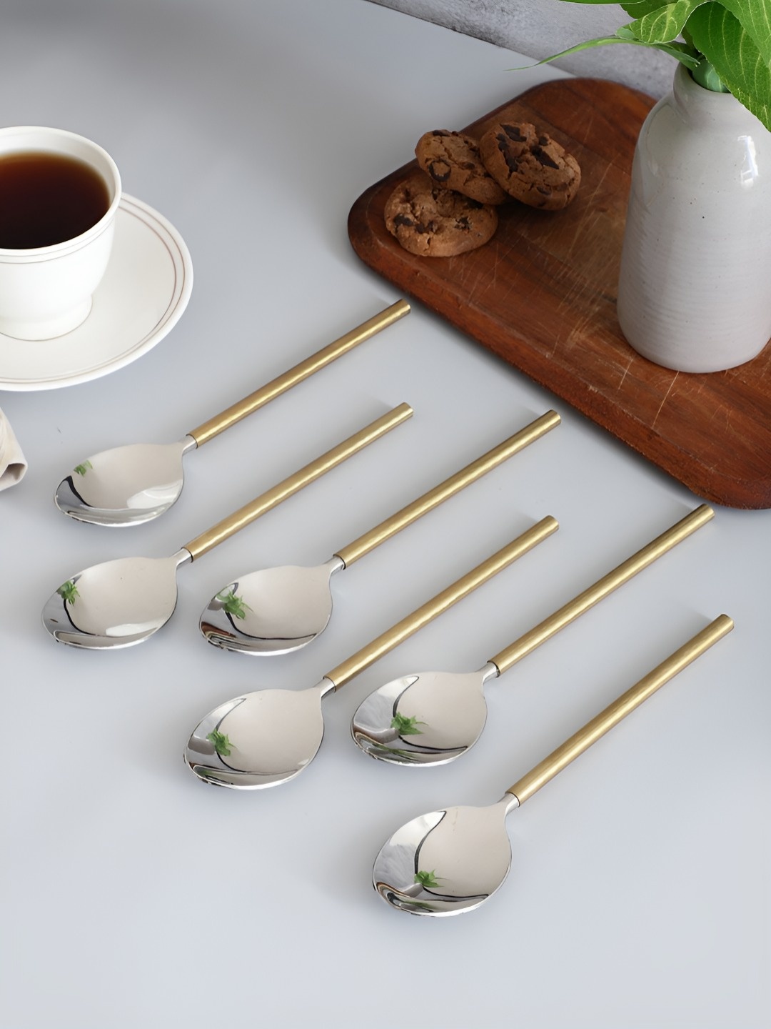 

VarEesha Hammered Gold-Toned 6 Pieces Stainless Steel Food Grade Table Spoons