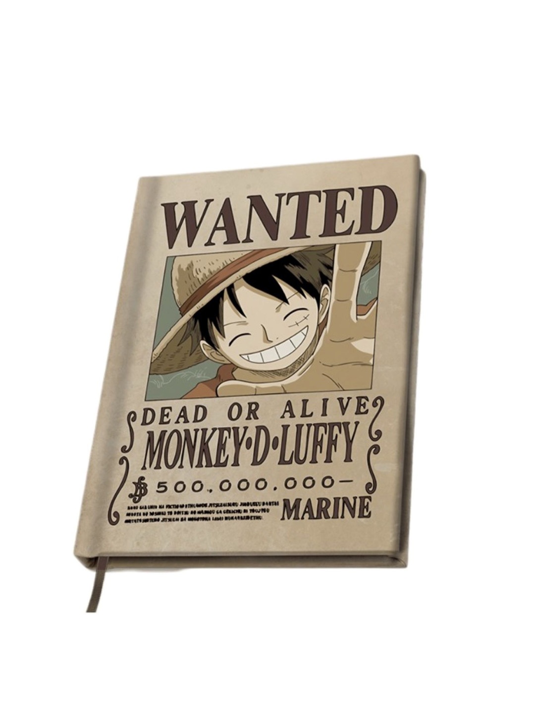 

Entertainment Store Beige & Brown One Piece Wanted Luffy A5 Diary Notebook Stationery