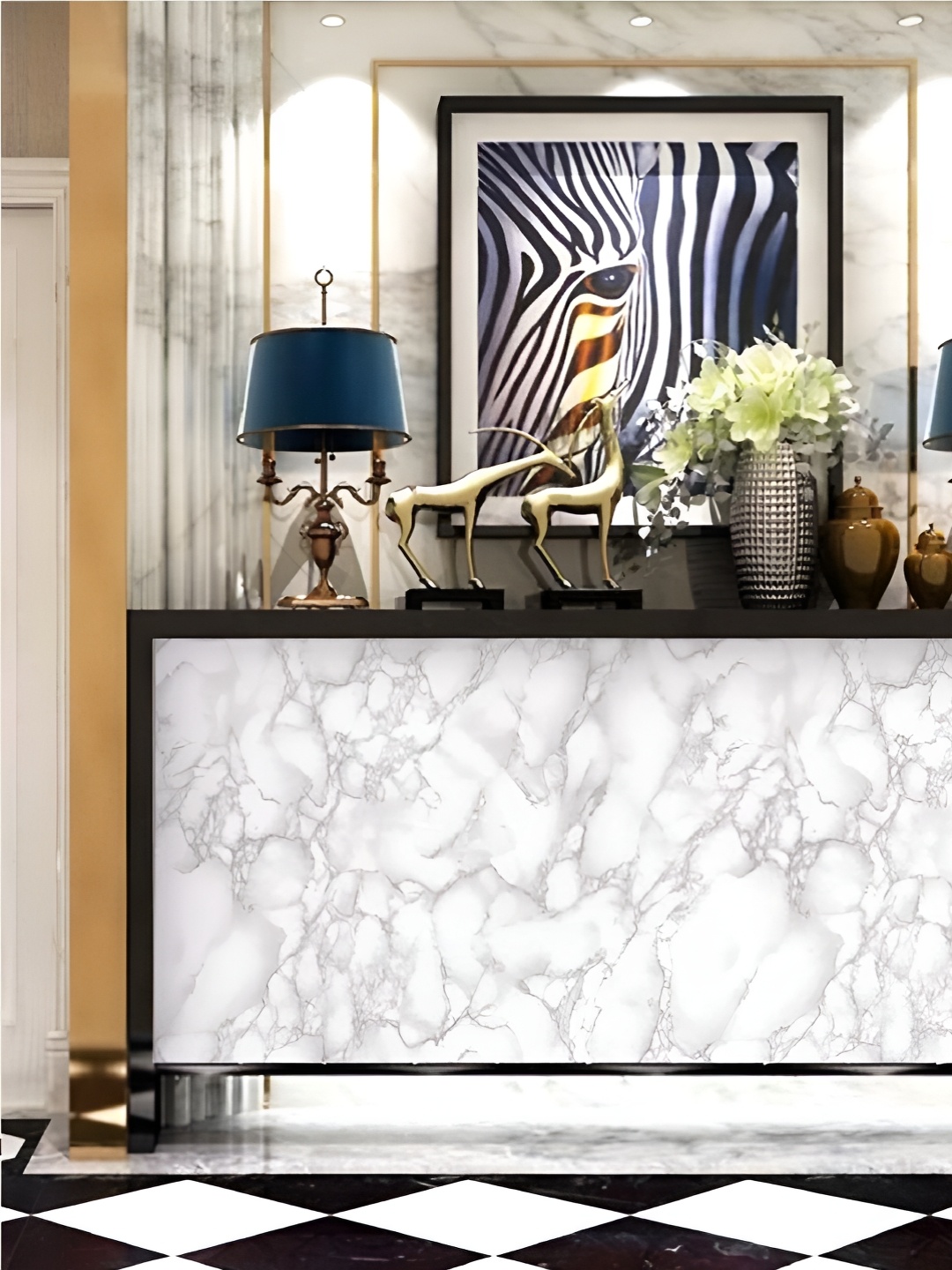 

Asian royal Grey & White Abstract Printed Waterproof Wallpaper