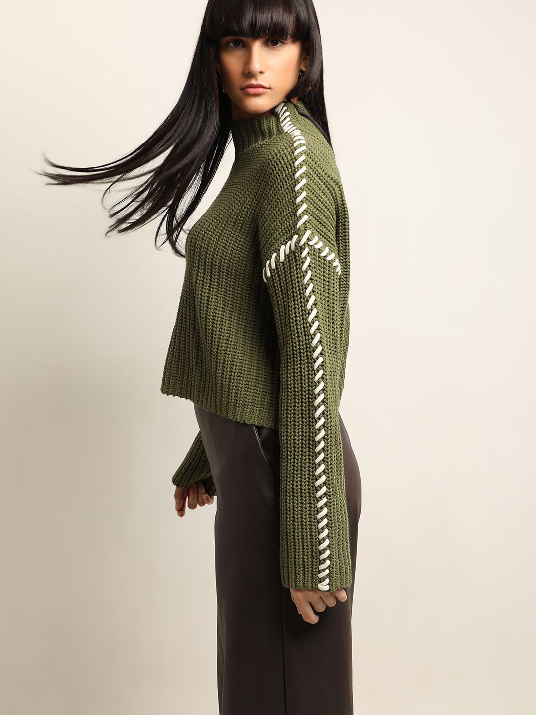 

Vero Moda Women Cable Knit Pullover, Green