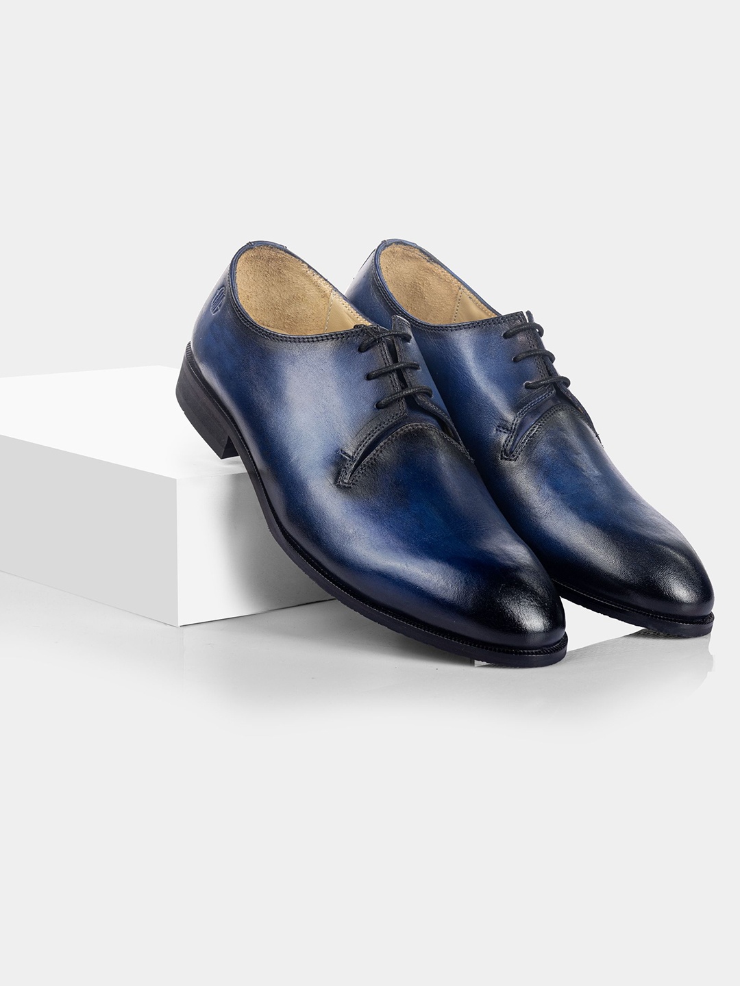 

LA MARCA Men Leather Oxfords, Blue