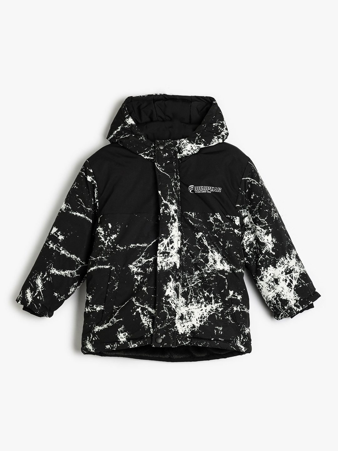 

Koton Boys Printed Hooded Jacket, Black