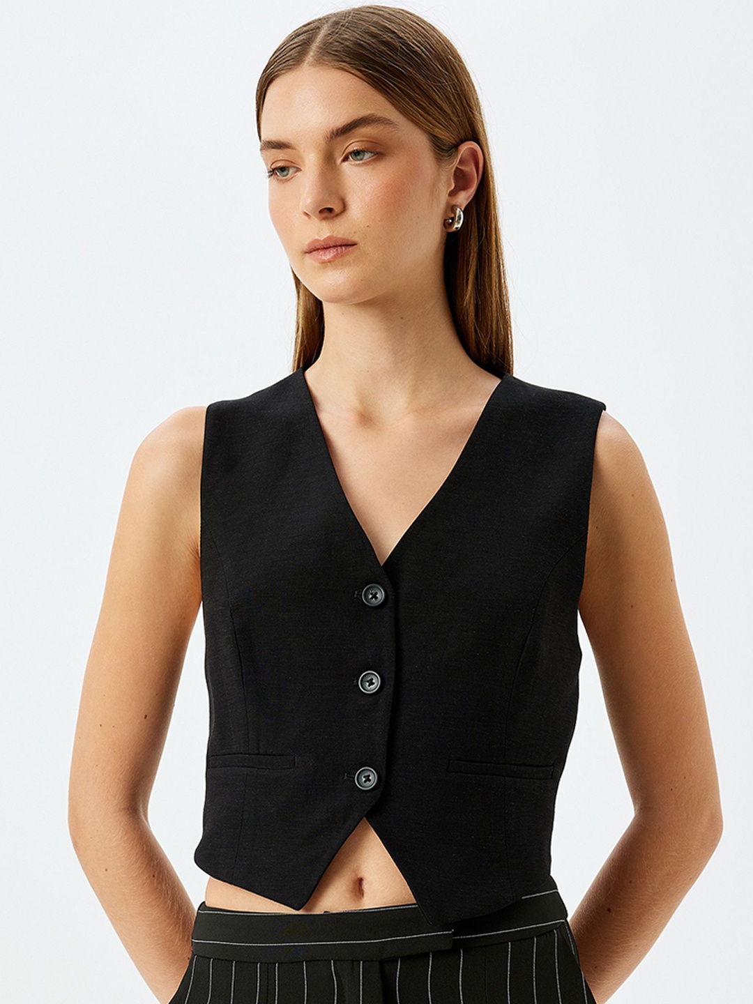 

Koton V-Neck Waistcoat, Black