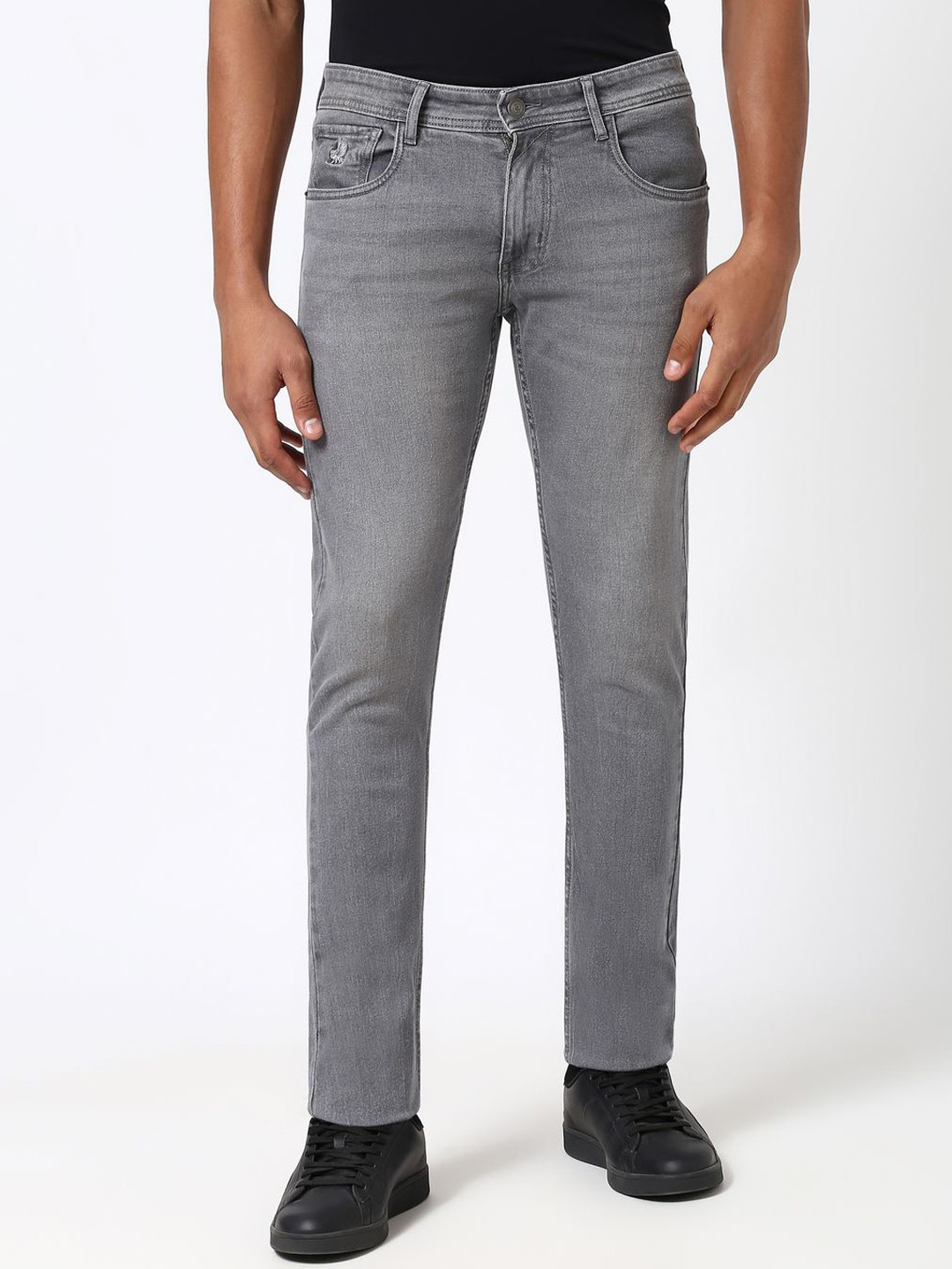 

Peter England Casuals Men Skinny Fit Light Fade Mid-Rise Jeans, Grey